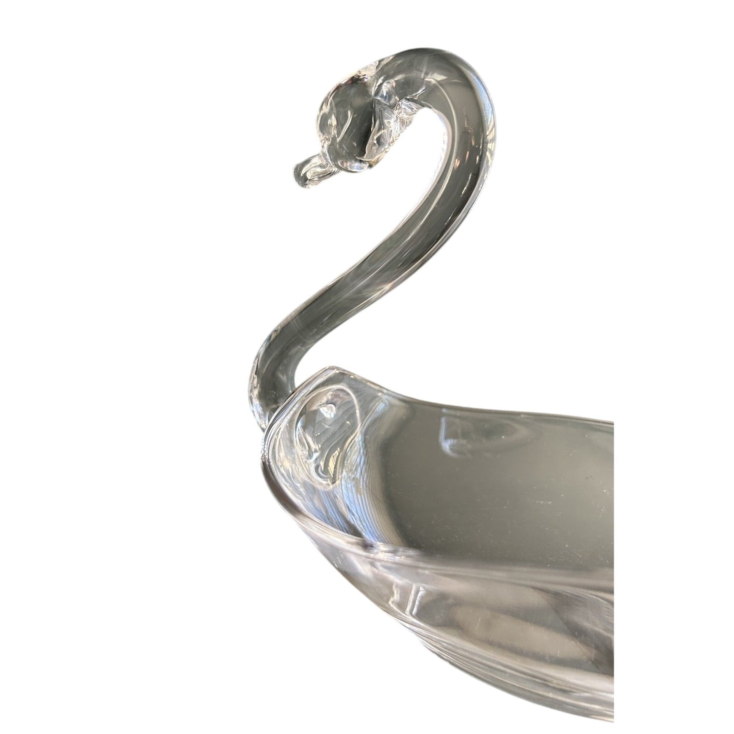 Swan Tiffin Duncan Miller 1950s Clear Glass Soap Dish Candy Bowl Beach Vintage