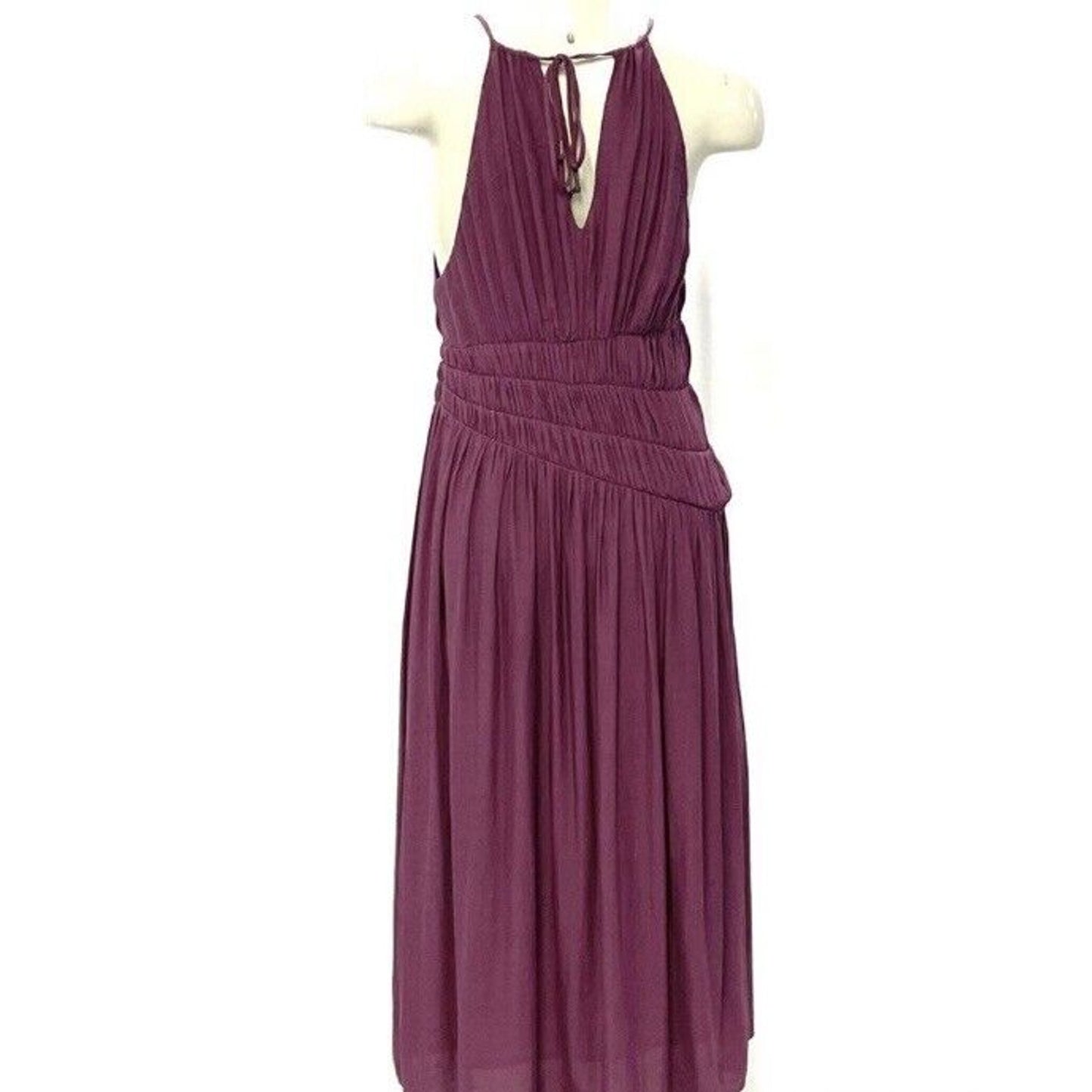 New Anthropology Moulinette Soeurs Halter Midi Dress Size 0 NWT Color Plum/Prune