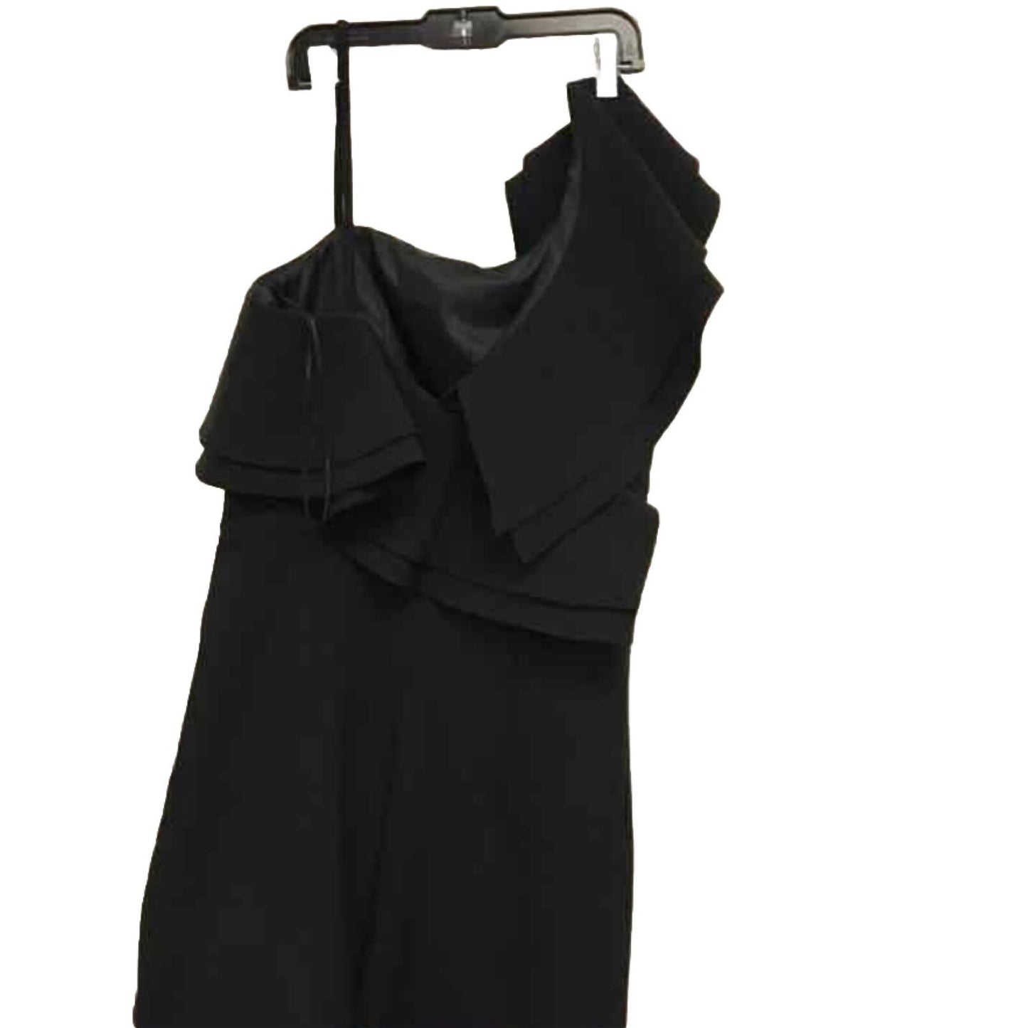 NWT TopShop One Shoulder Ruffle Playsuit Romper Jumpsuit Size 6 Black Orig. $90