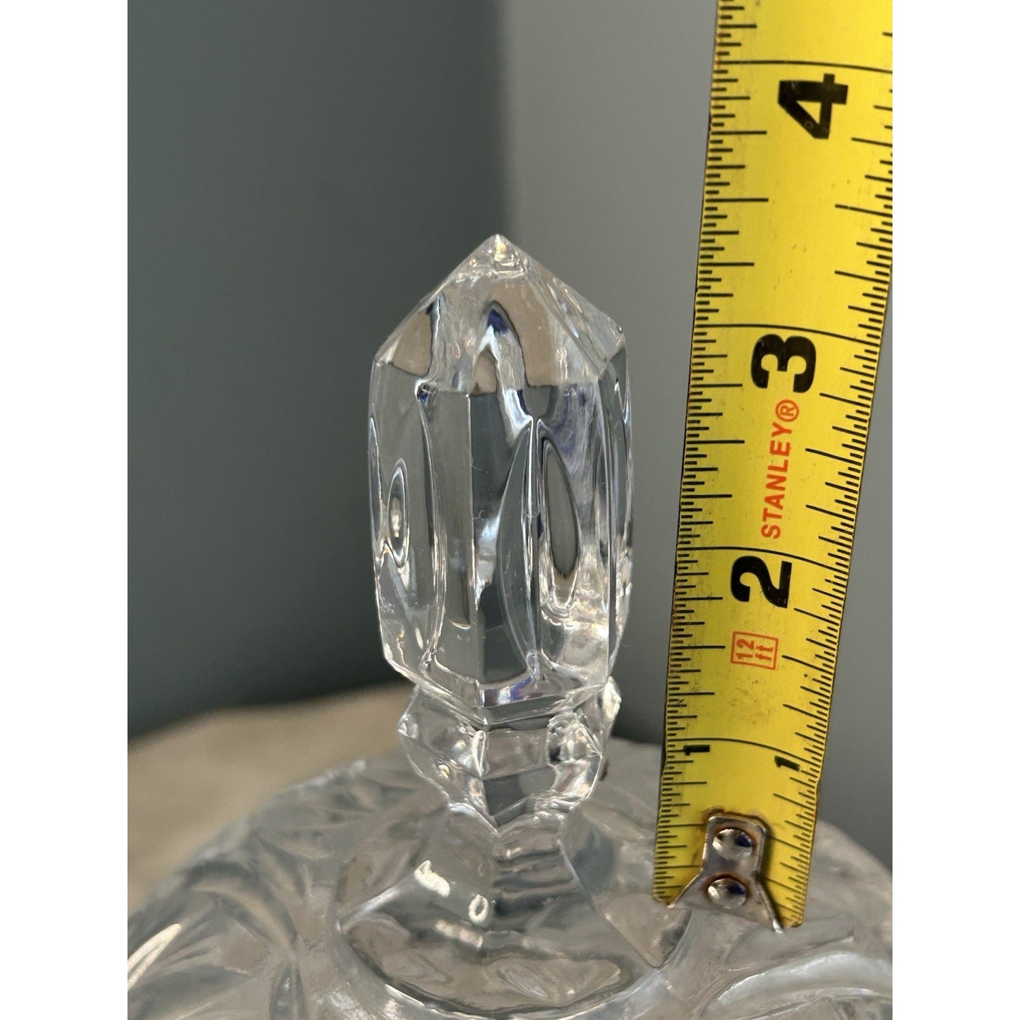 Bohemia Crystal Candy Dish Lidded Vintage Violetta Pinwheel Star of David Clear