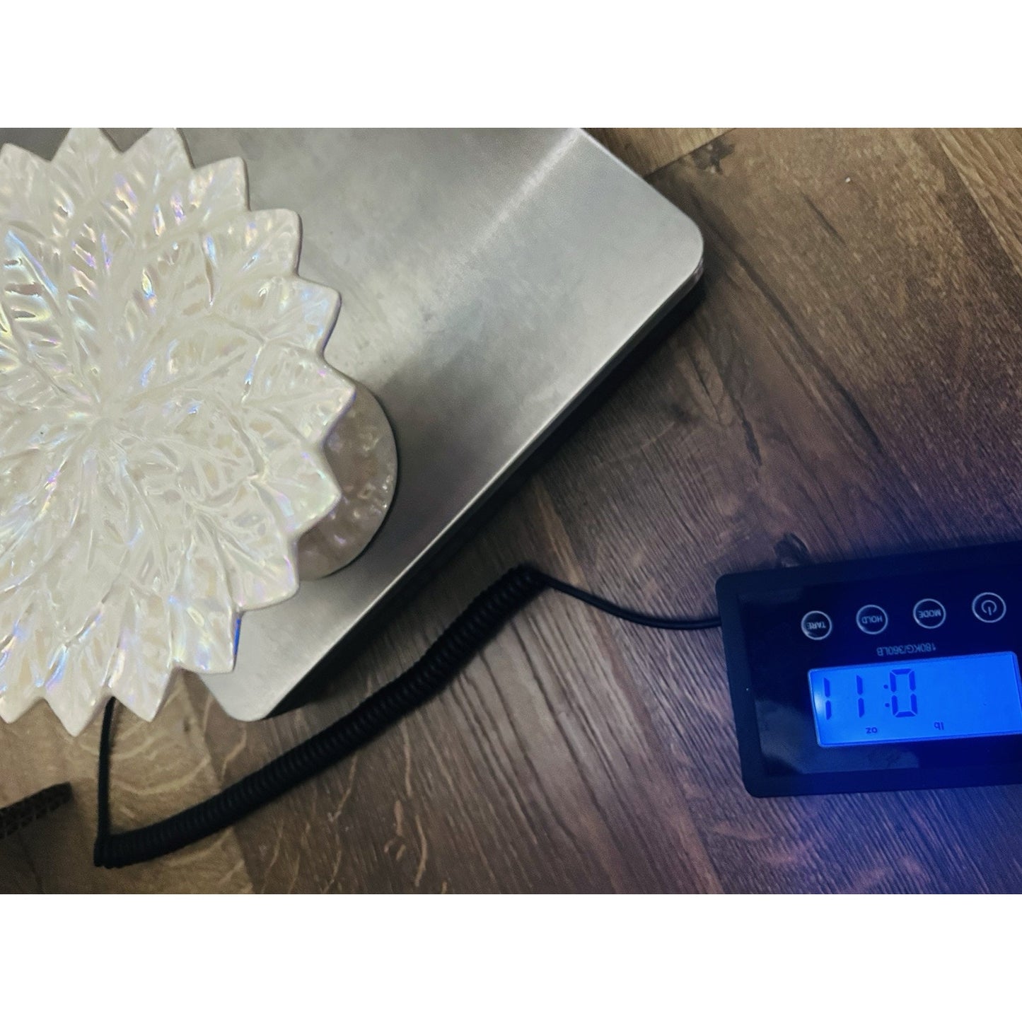 Iridescent Pearl White Pedestal Soap Dish Glazed 2 Children Holder Vintage