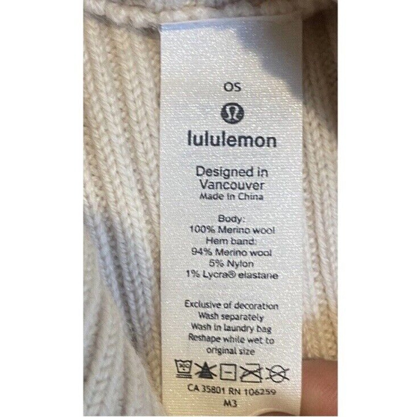 New Lululemon Rolling In The Warmth One Size Turtleneck Wool Cable Knit Poncho