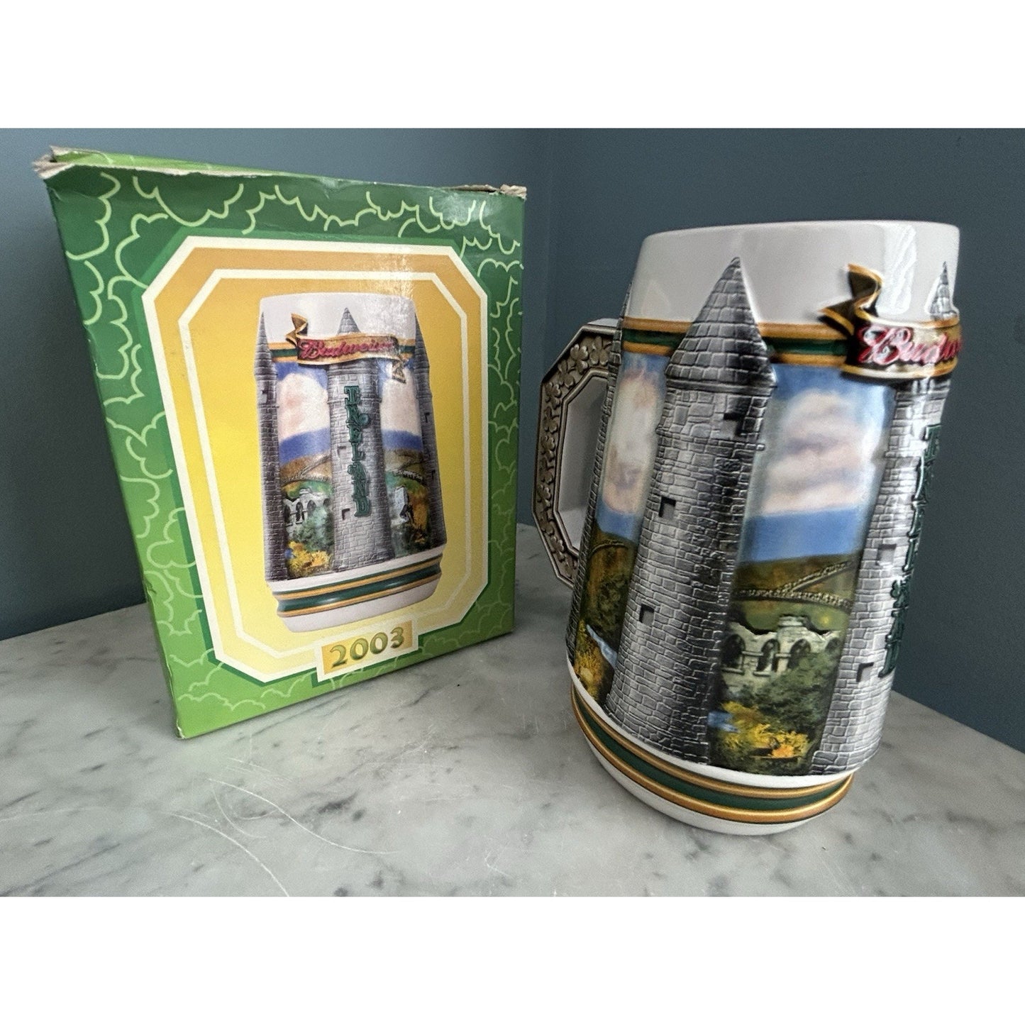 Budweiser 2003 St. Patrick's Day Tradition & Heritage Beer Stein Ireland Irish