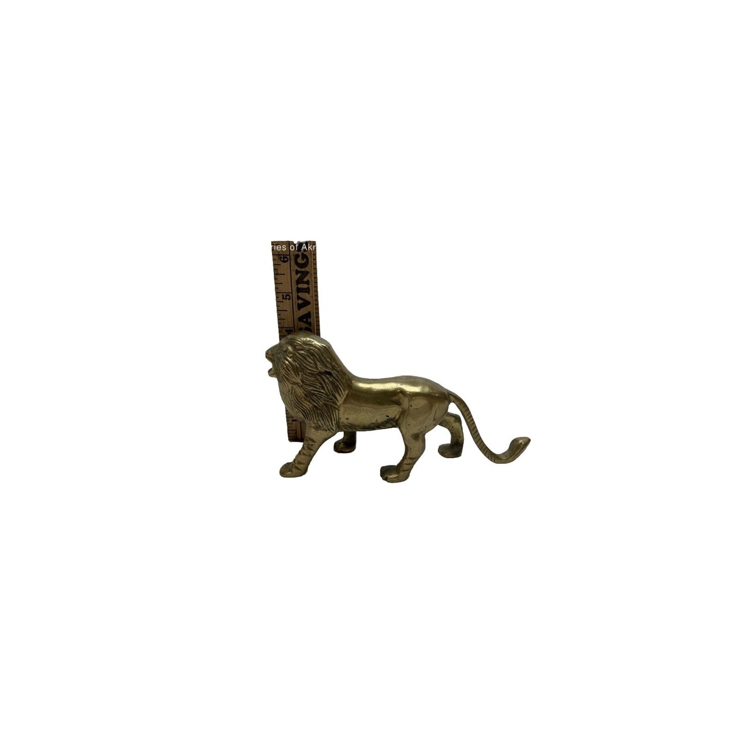 Vintage Solid Heavy Brass Leo Lion Sculpture Statue Figurine King of The Jungle