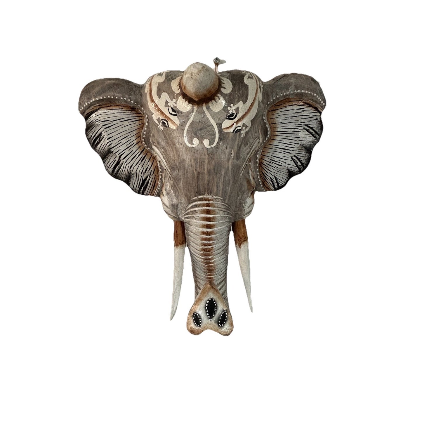New Hand Carved Wooden Elephant Wall Hanging Costa Rica Jungle Animal Pura Vida