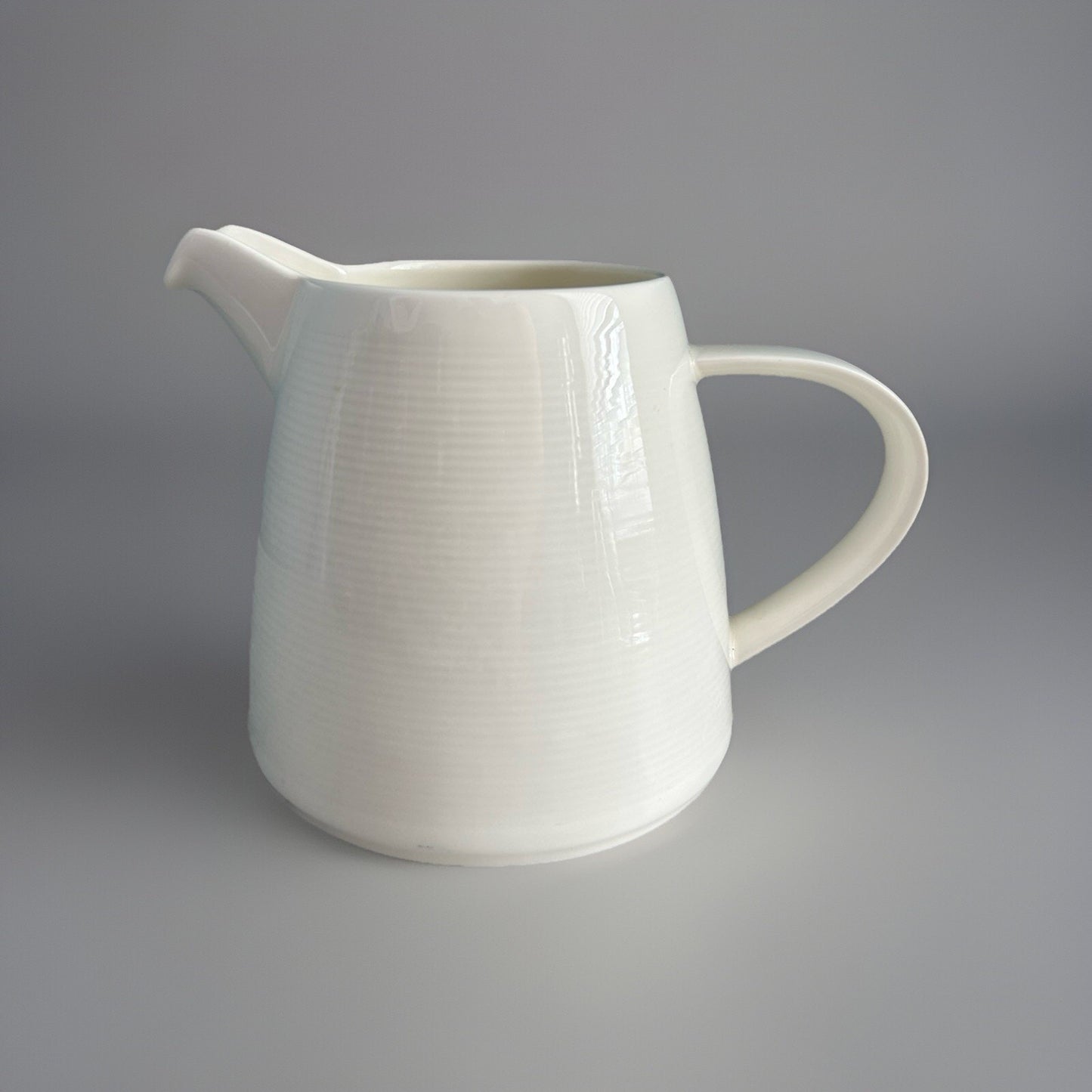Fairmont Main White Linen Creamer Ceramic Pitcher Lines Off-White Vase Planter