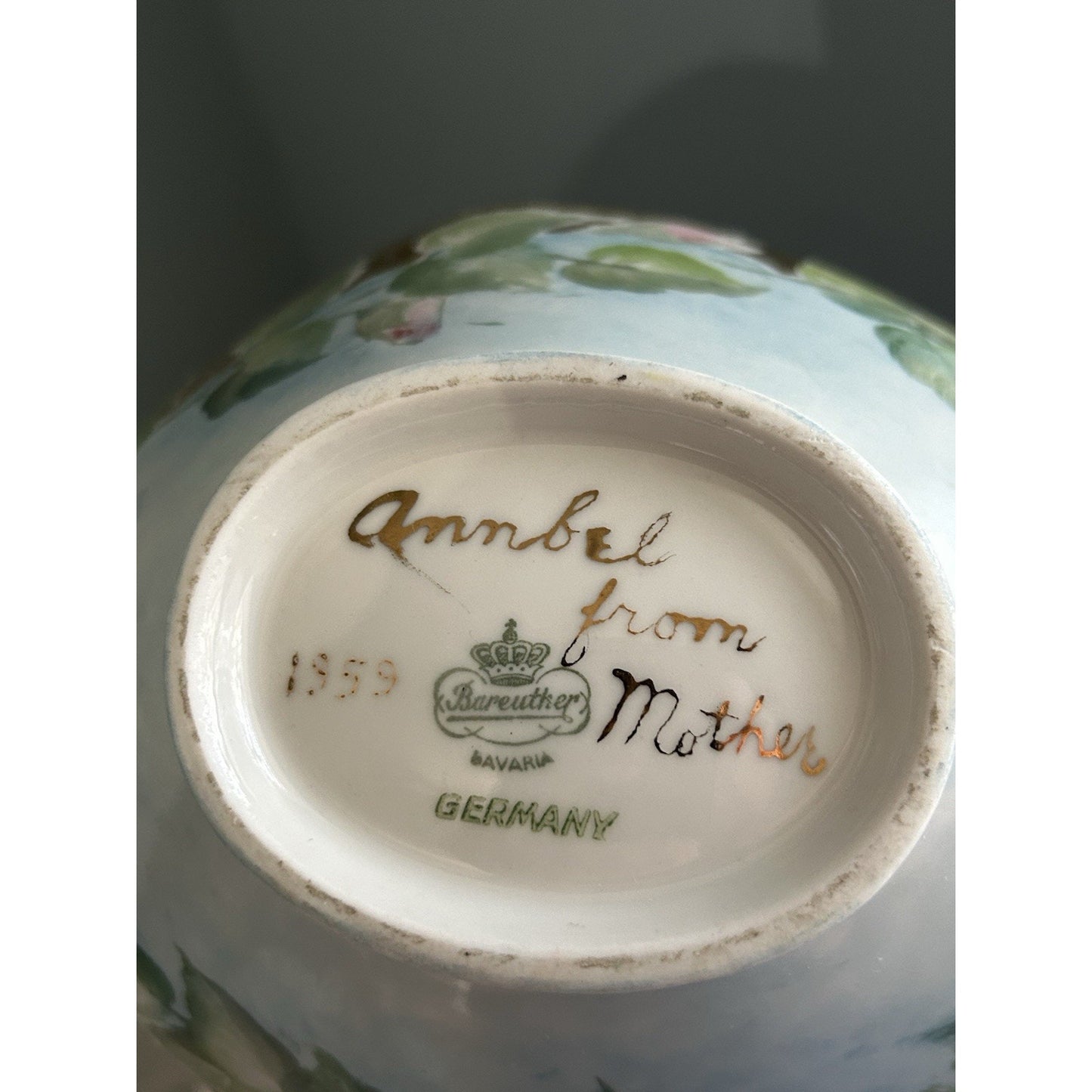 Bareuther Bavaria Lidded Dish Porcelain Germany Hand Painted Signed Foust 1959