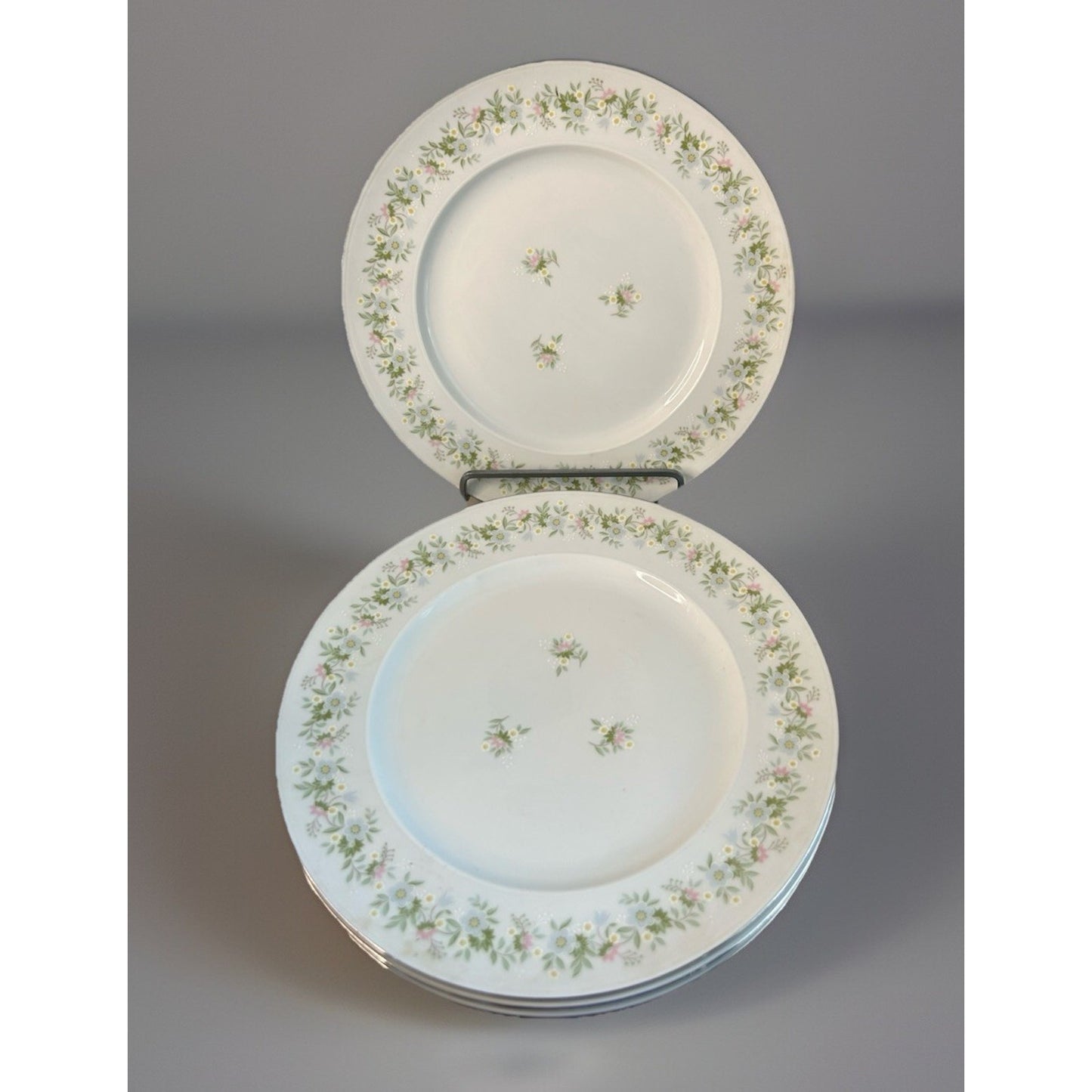 4 Johann Haviland “Forever Spring” 10” Dinner Plates Porcelain Germany EUC