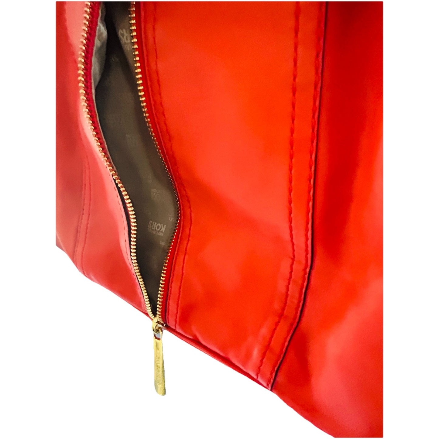 Michael Kors Moxley MD Orange Soft Leather Shoulder Bag Expandable Hobo Gold