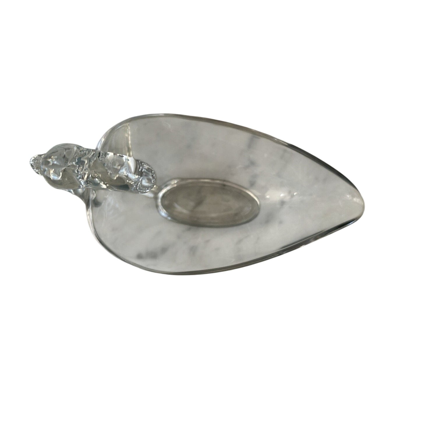Swan Tiffin Duncan Miller 1950s Clear Glass Soap Dish Candy Bowl Beach Vintage