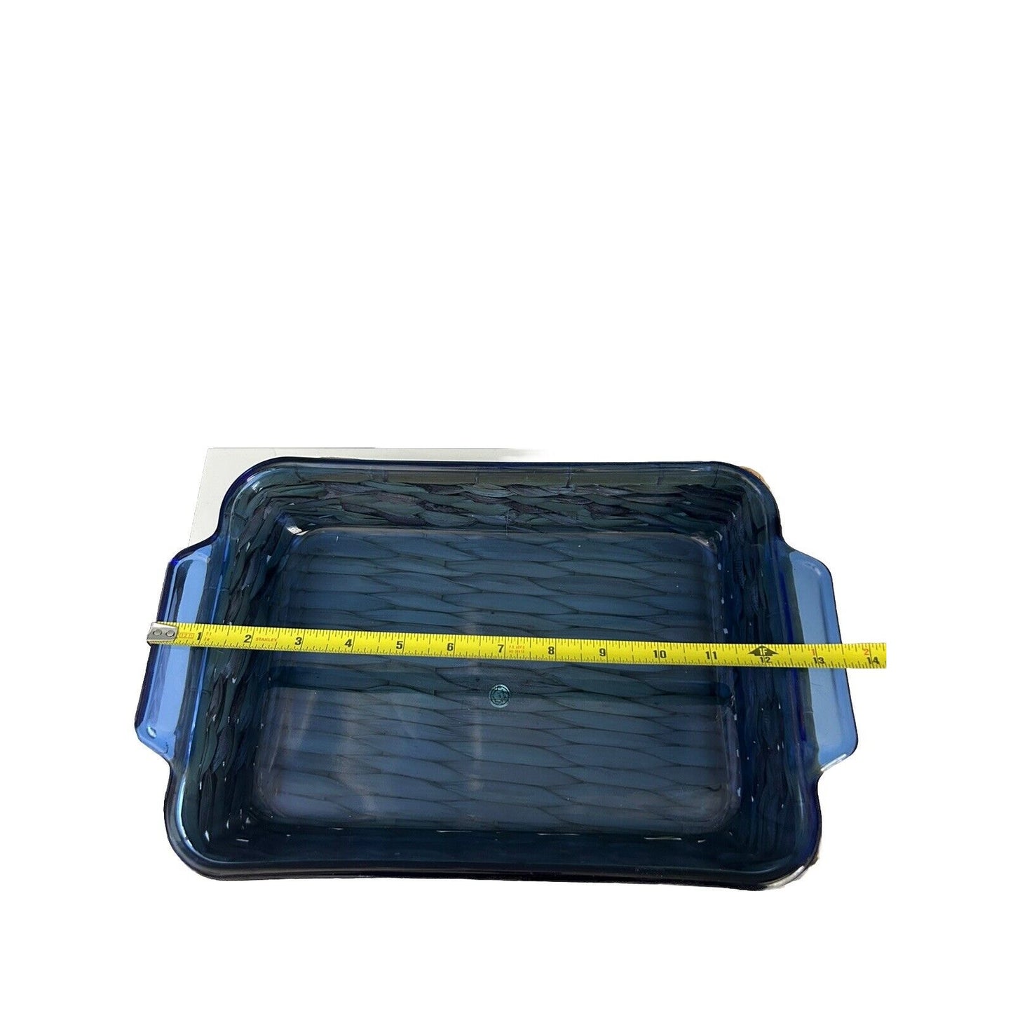 Cobalt Blue Anchor Hocking 2 Qt Baking Dish w/ Woven Basket 8" x 11" Casserole