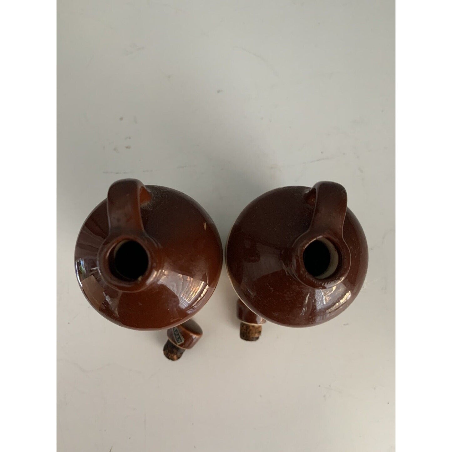Vintage Relco Blue Rooster Oil Vinegar Cruet Brown Jug Country Kitchen Japan