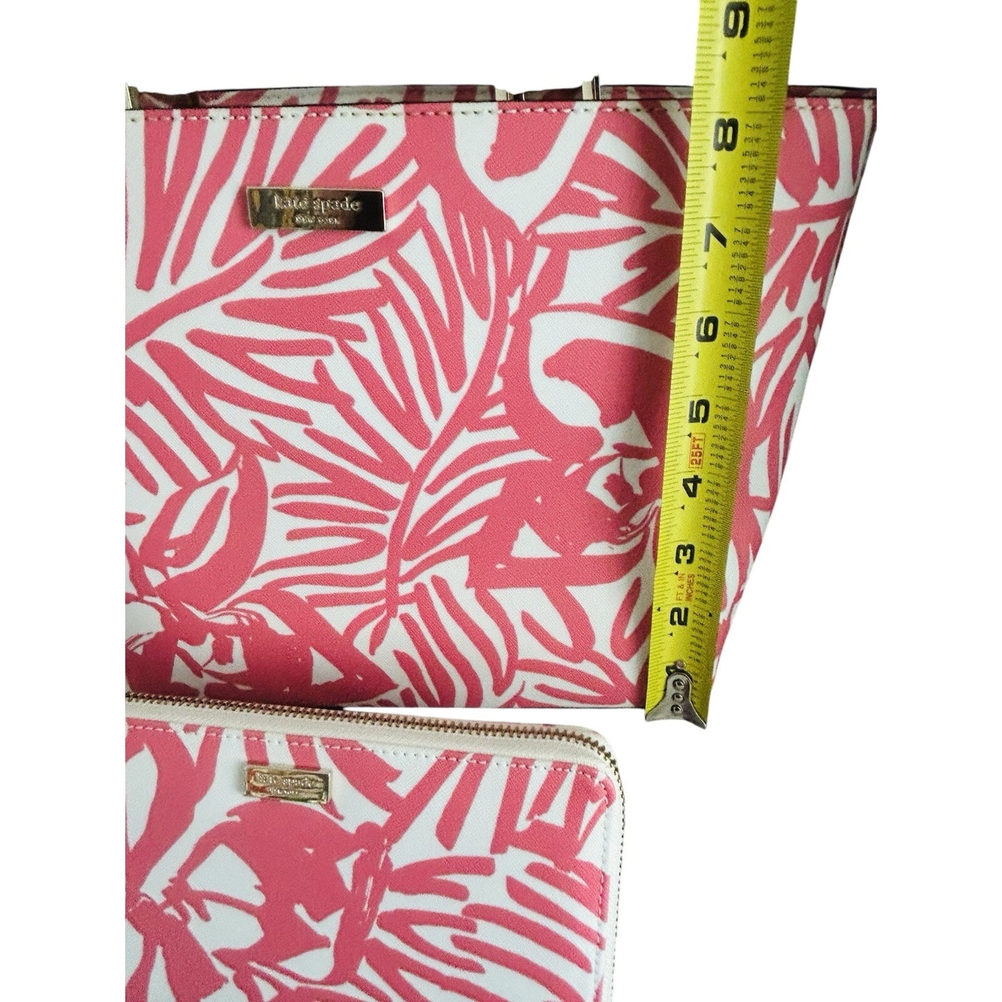 Kate Spade Jules Grant Street Juno Satchel & Wallet Palms Pink Tropical Bag Mini New With Tags