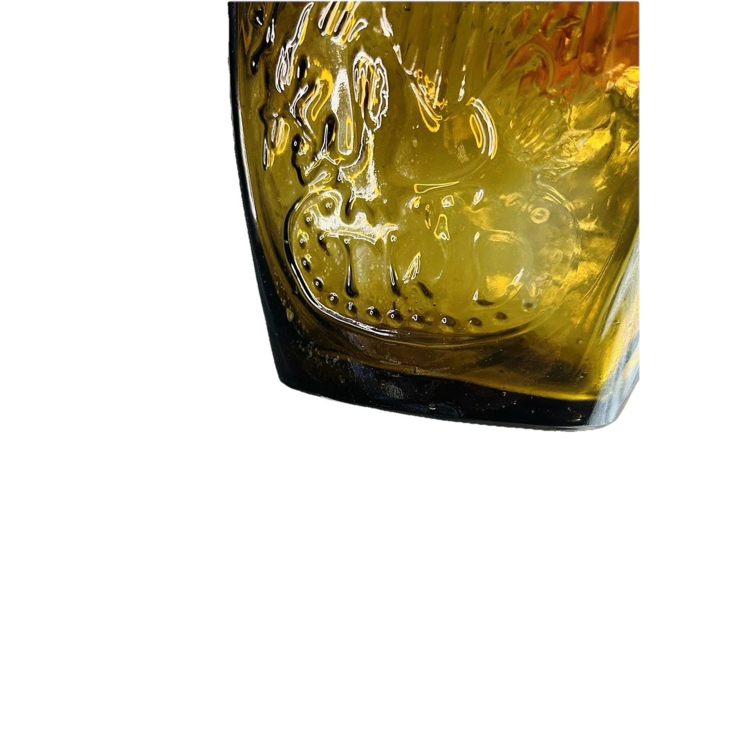 Franklin TWD Yellow Glass Bottle Lady Liberty American Eagle Collector Vintage