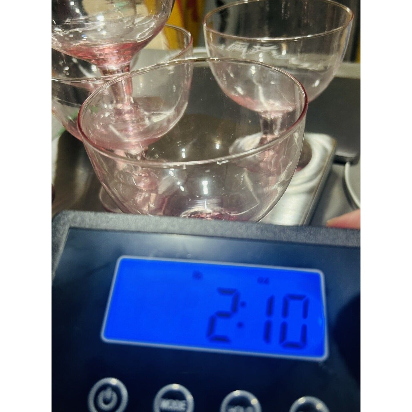 6 Vintage Blush Pink Depression Glass Champagne Sundae Sherbet Coupe Made Mexico