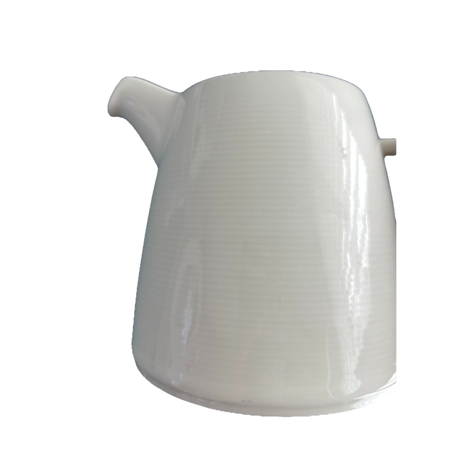 Fairmont Main White Linen Creamer Ceramic Pitcher Lines Off-White Vase Planter