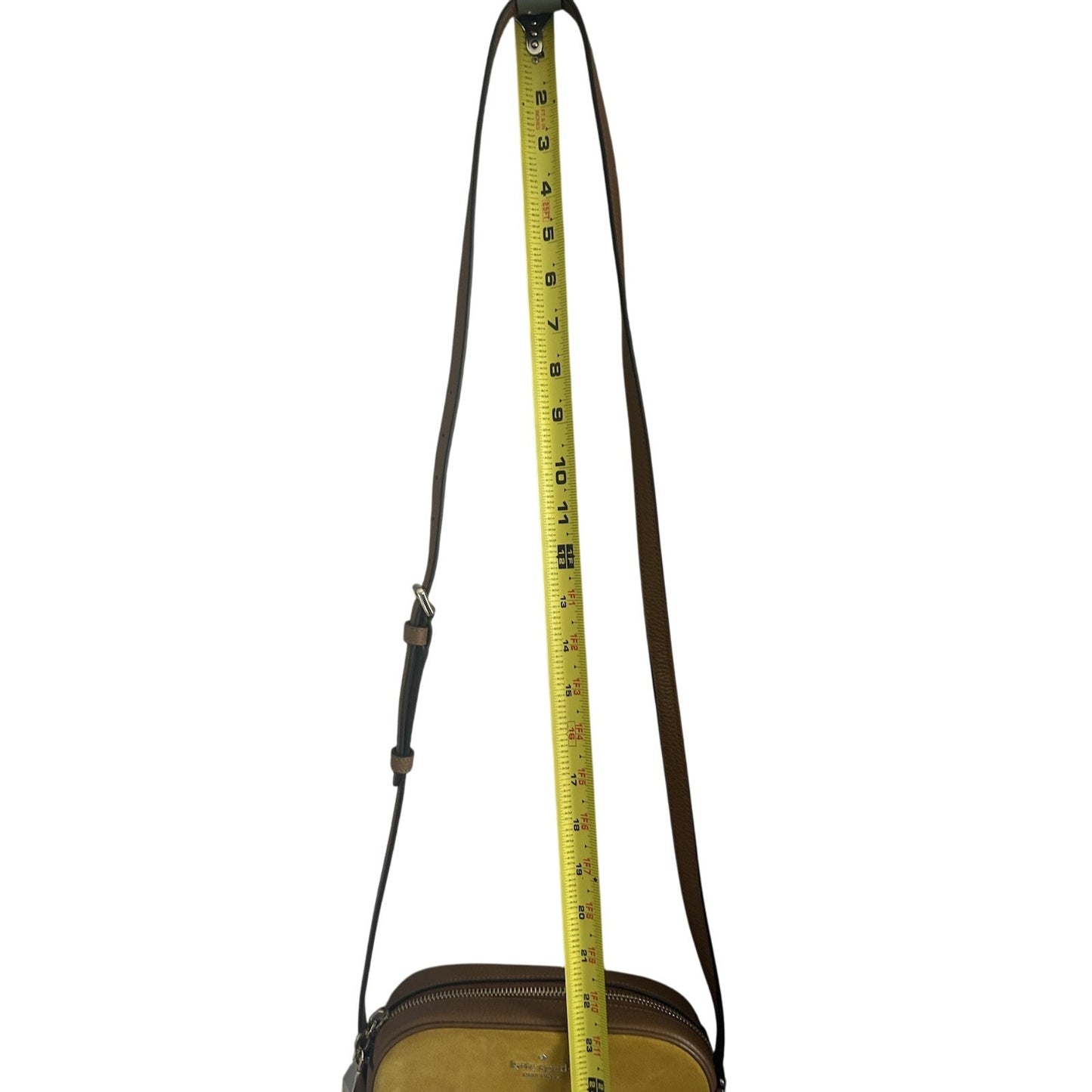 Kate Spade Kourtney Suede Leather Yellow Camera Bag Tassel Crossbody New Condition