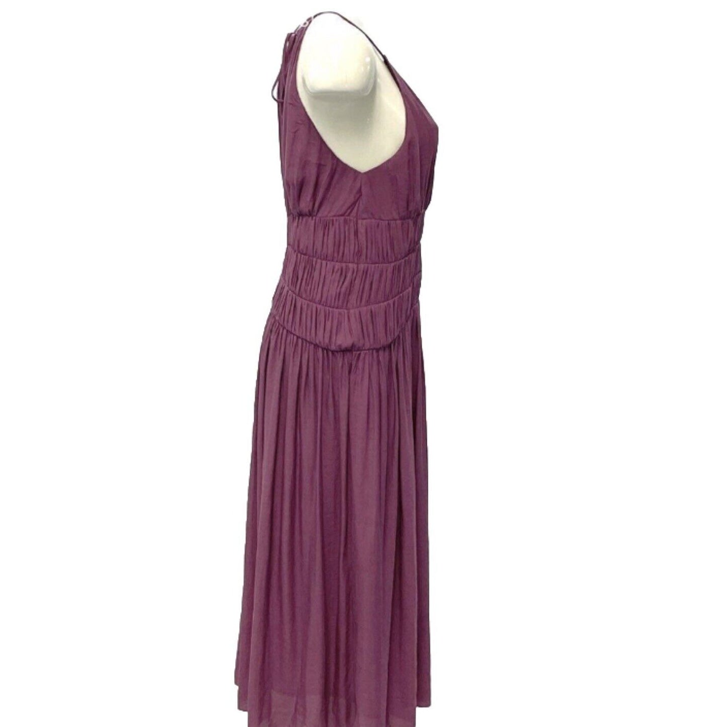 New Anthropology Moulinette Soeurs Halter Midi Dress Size 0 NWT Color Plum/Prune