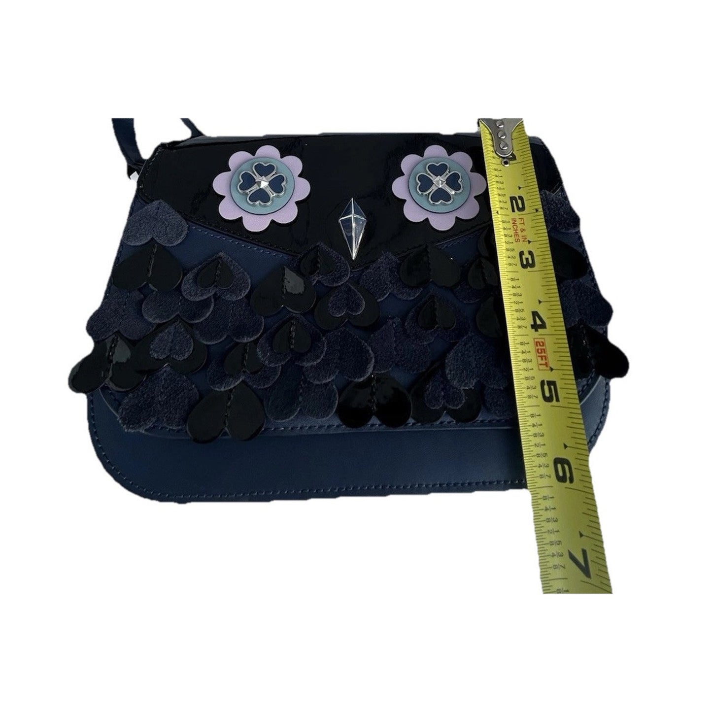 Kate Spade Owl Zibbi Nightcap Handbag Blue Black Crossbody Purse Novelty Hoot