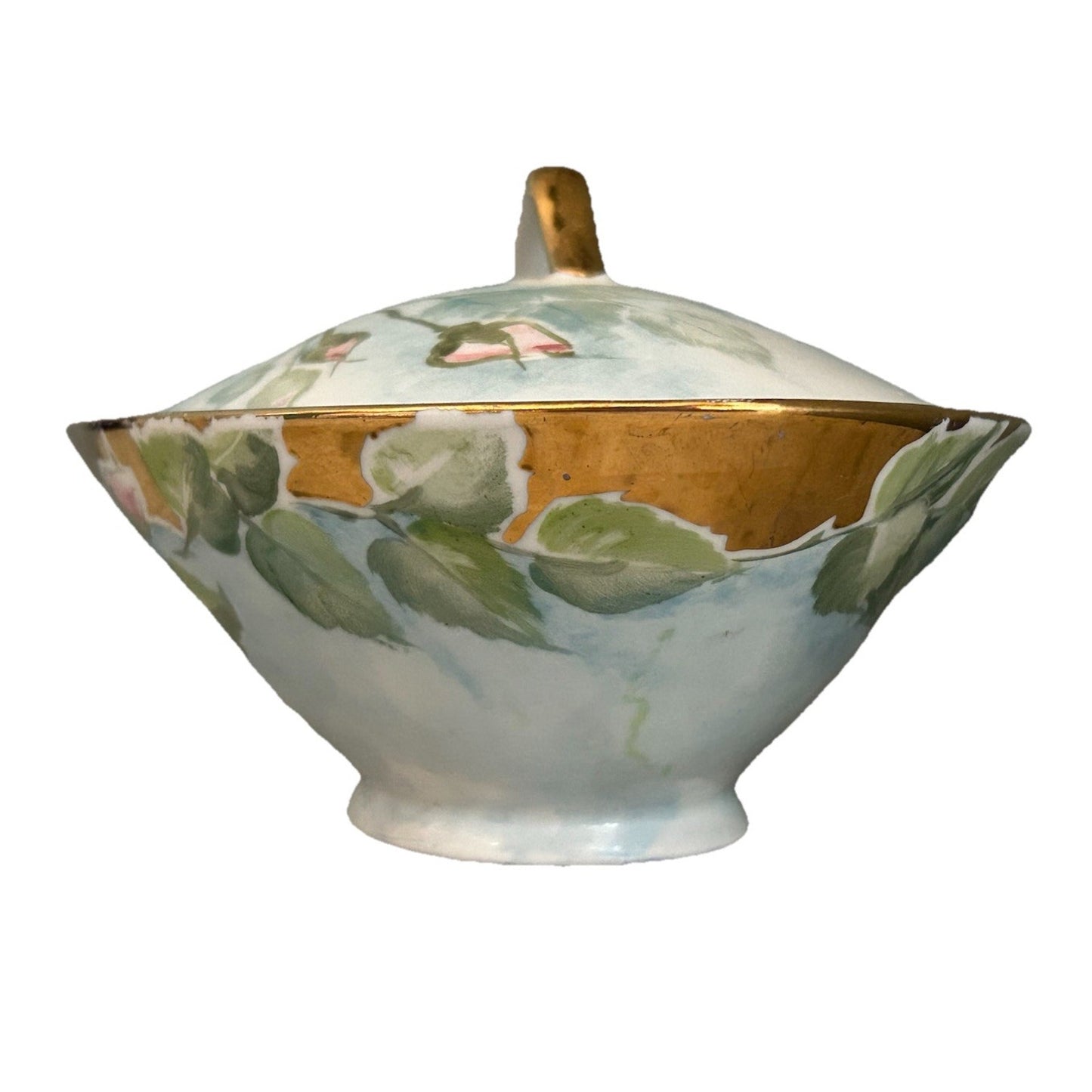 Bareuther Bavaria Lidded Dish Porcelain Germany Hand Painted Signed Foust 1959