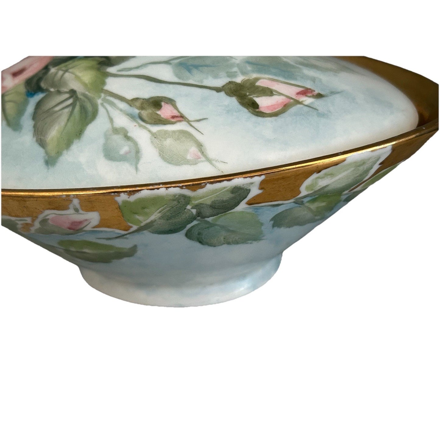 Bareuther Bavaria Lidded Dish Porcelain Germany Hand Painted Signed Foust 1959