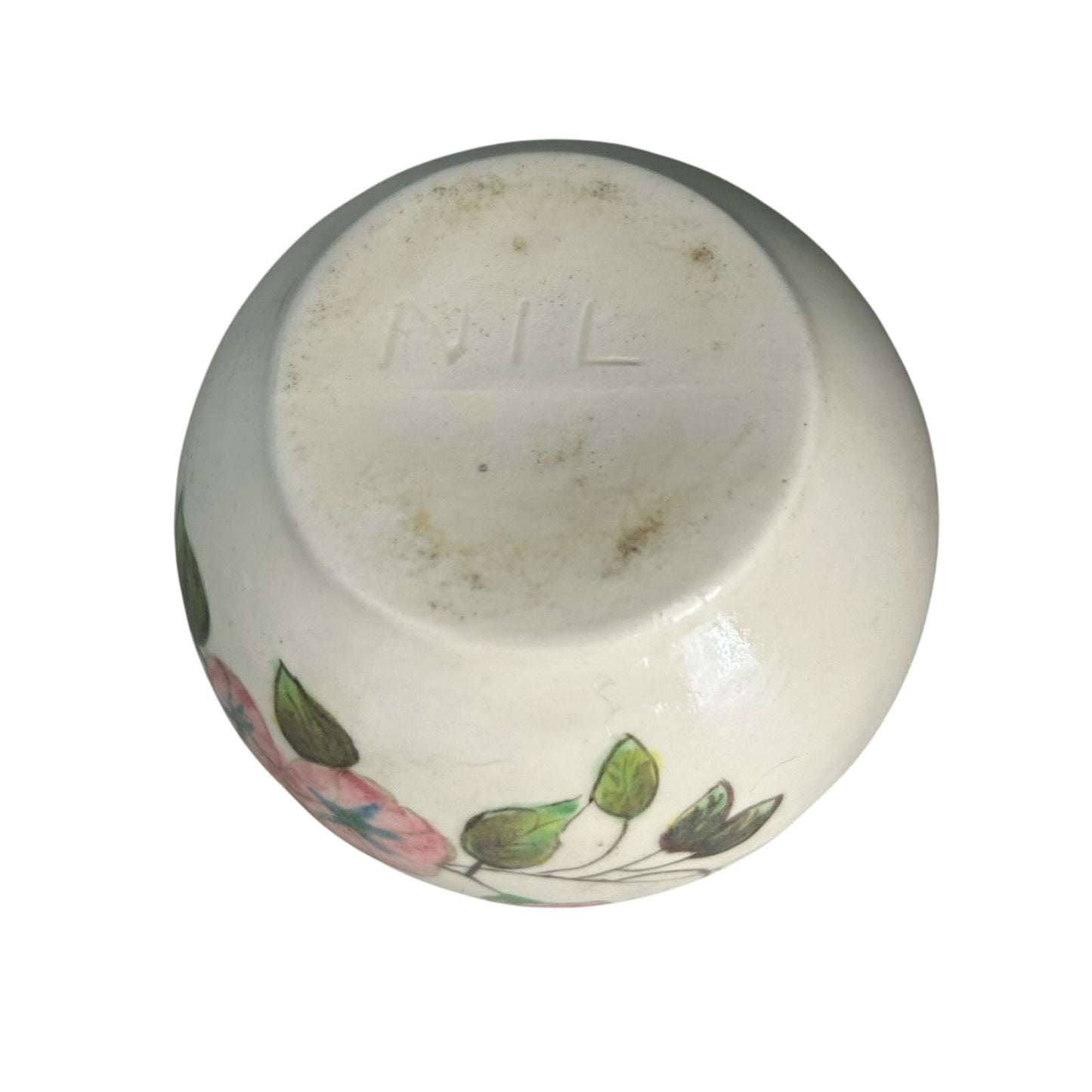 Trinket Dish Vintage Jewelry Container Ring Holder 6.5” Ceramic NIL Pink Flowers