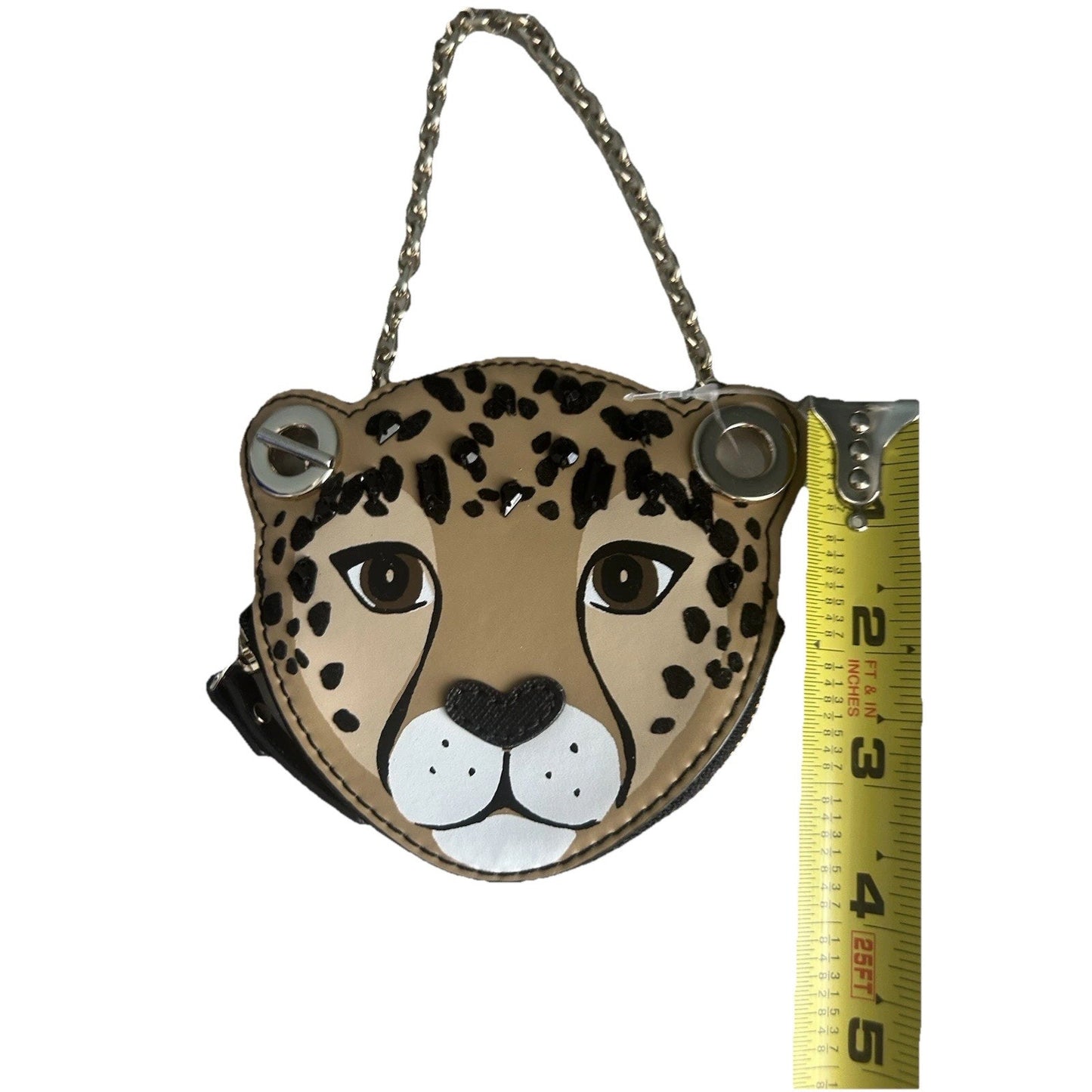 Kate Spade Leopard Coin Purse Novelty Run Wild Black Jewel Wristlet Red Rose New