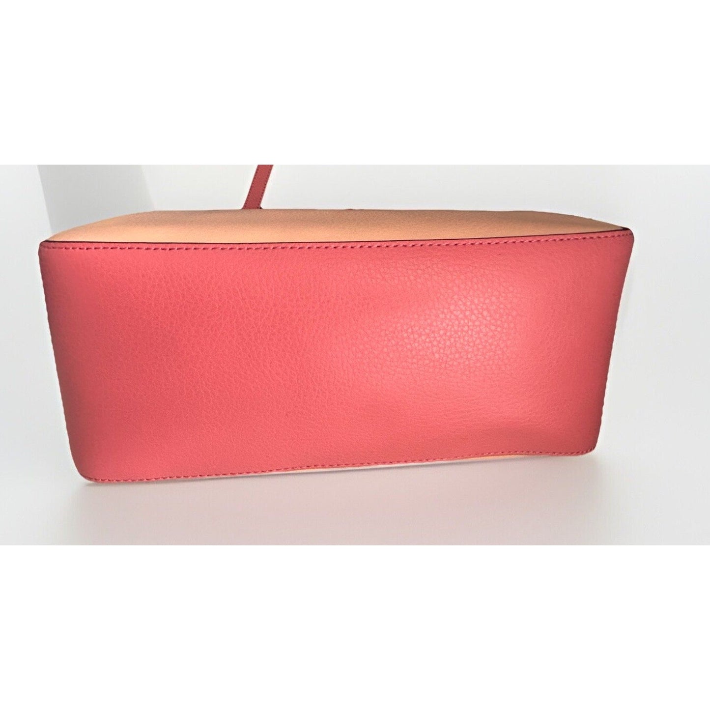 Coach Leather Tote 27 Bag Pink Peach Fading Blush C5775 Horse Carriage Colorblock Peach