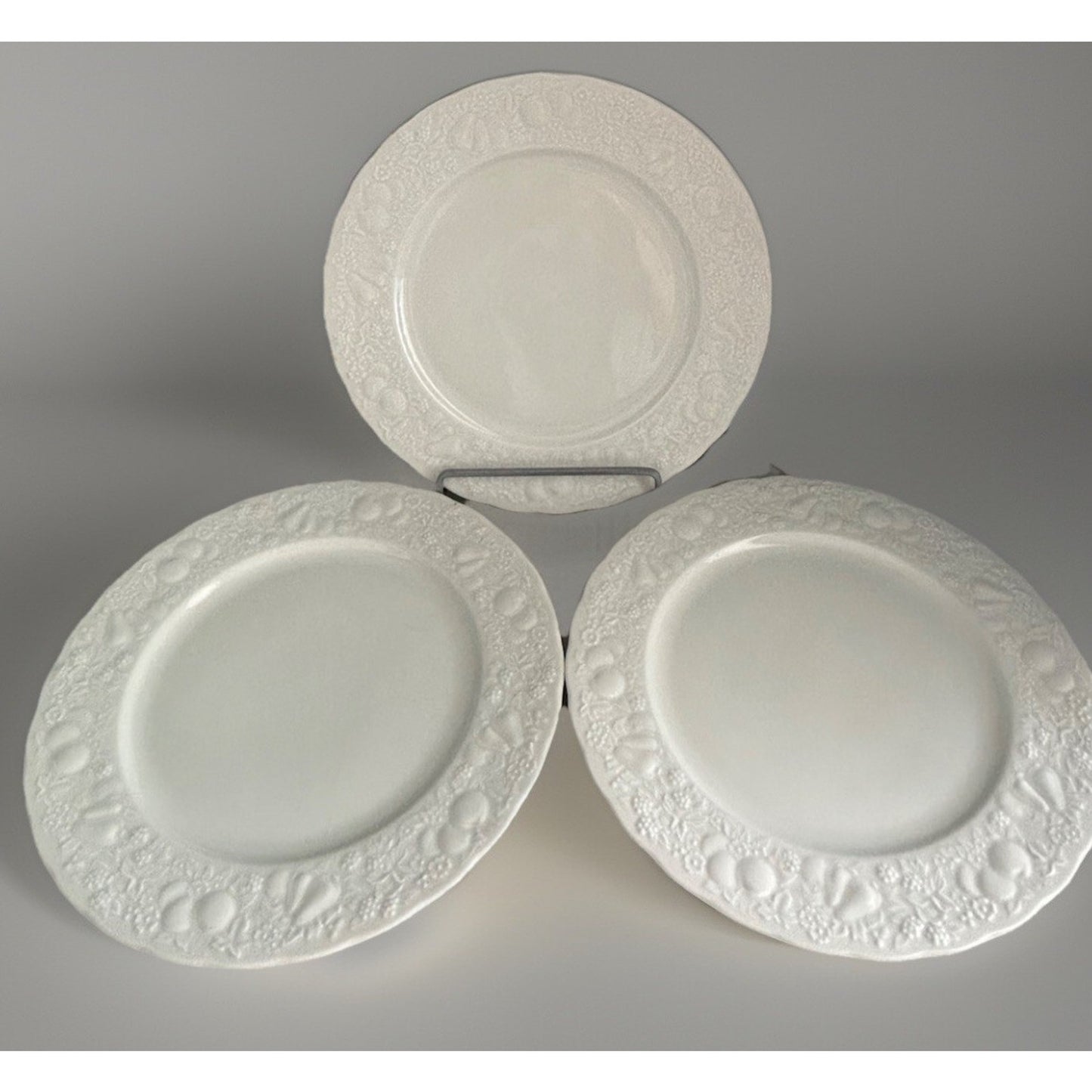 (3) Harmony House "Bounty"10” Dinner Plates Fine China 3516 Japan Vintage Fruit