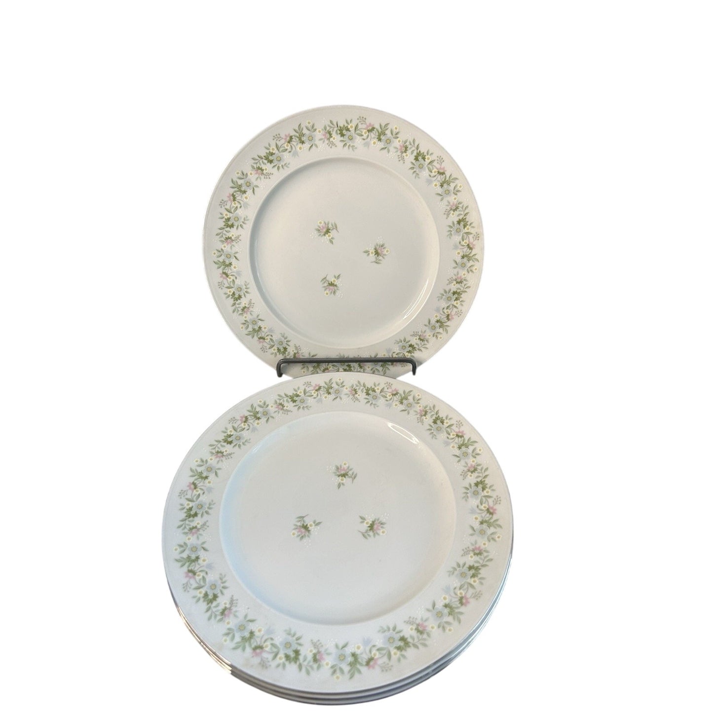 4 Johann Haviland “Forever Spring” 10” Dinner Plates Porcelain Germany EUC