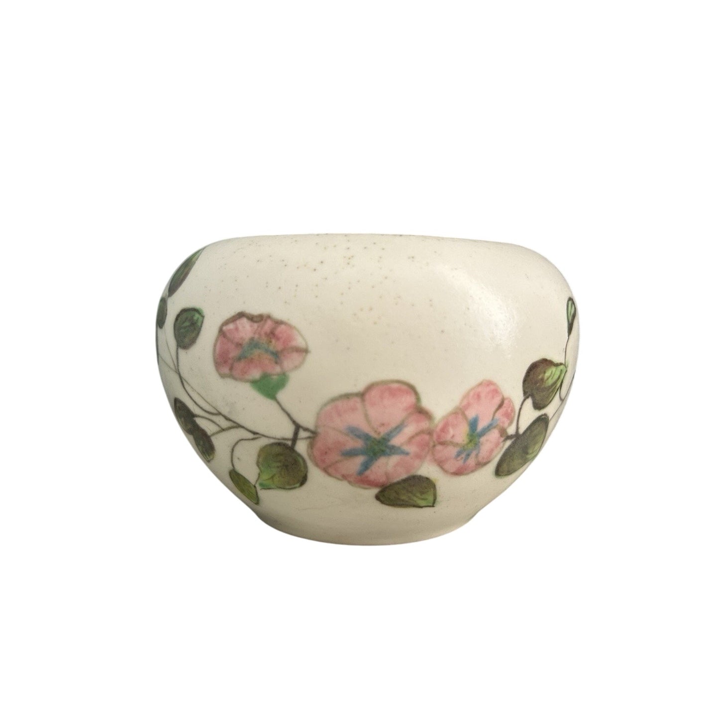 Trinket Dish Vintage Jewelry Container Ring Holder 6.5” Ceramic NIL Pink Flowers