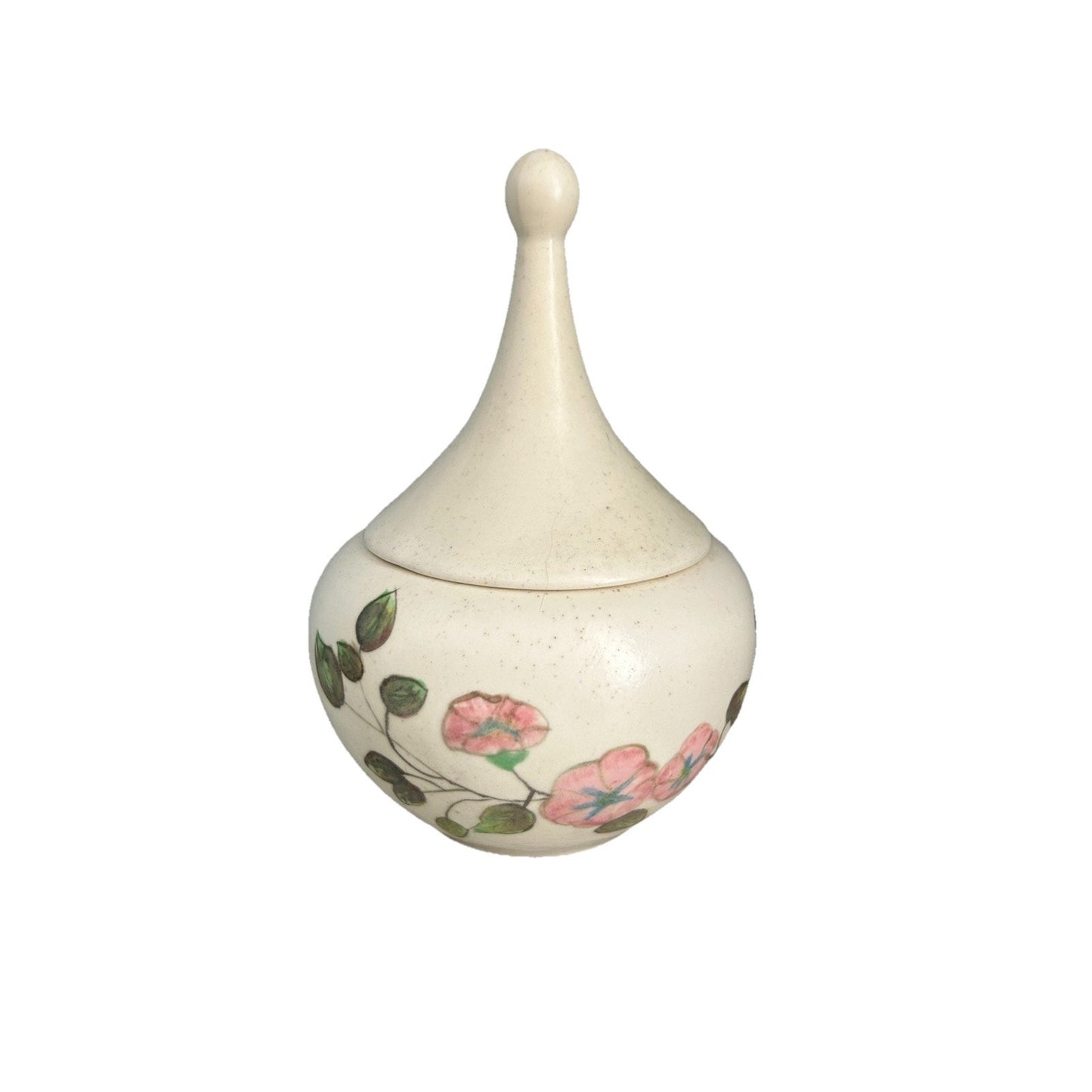 Trinket Dish Vintage Jewelry Container Ring Holder 6.5” Ceramic NIL Pink Flowers