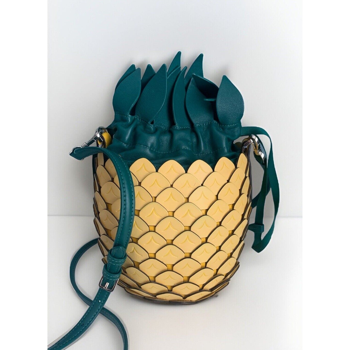 Kate Spade New York Pineapple Crossbody Yellow Green Leather Purse Novelty