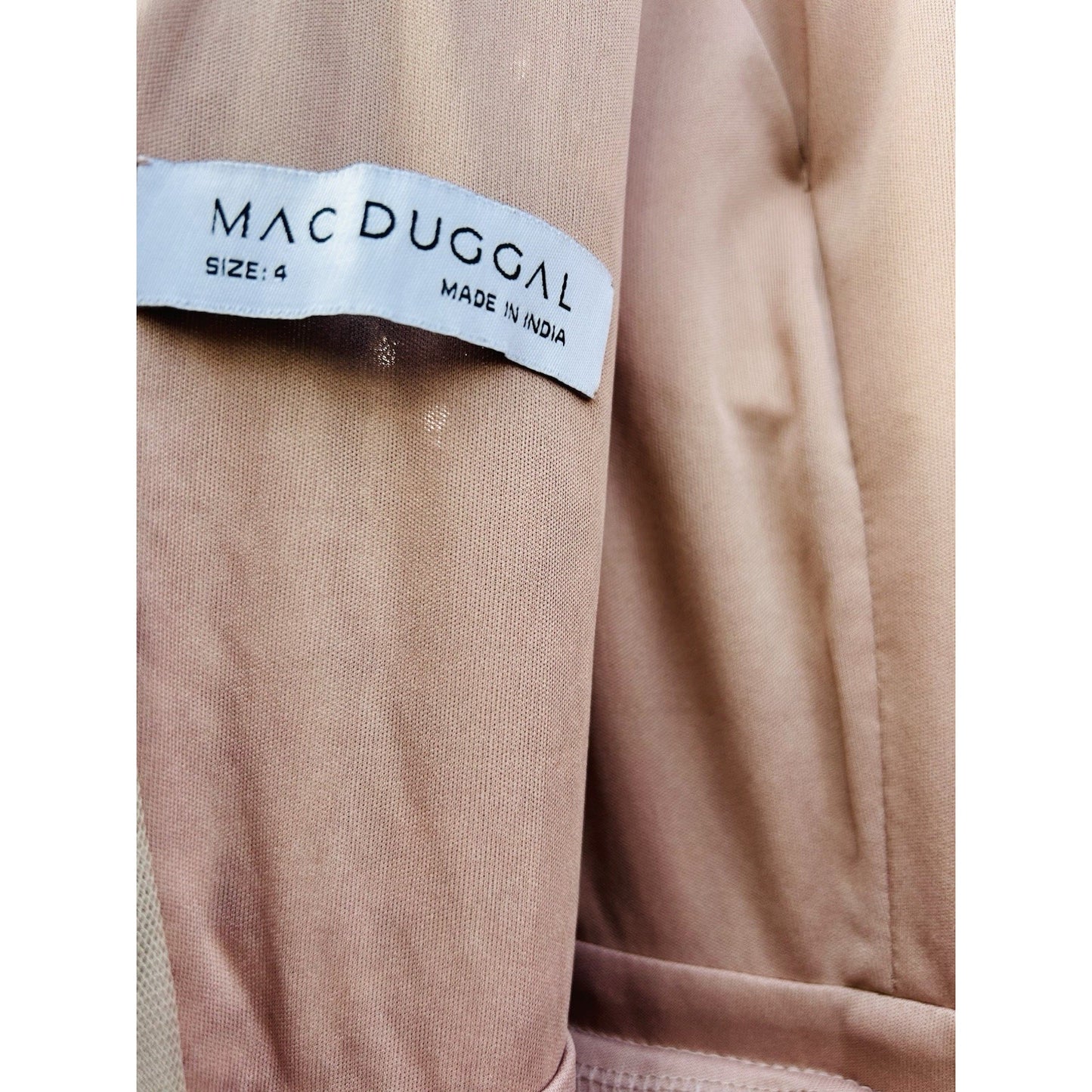 Mac Duggal V-Neck Slit Sequined Wrap Gown Size 4 Rose Copper Prom Dress Wedding