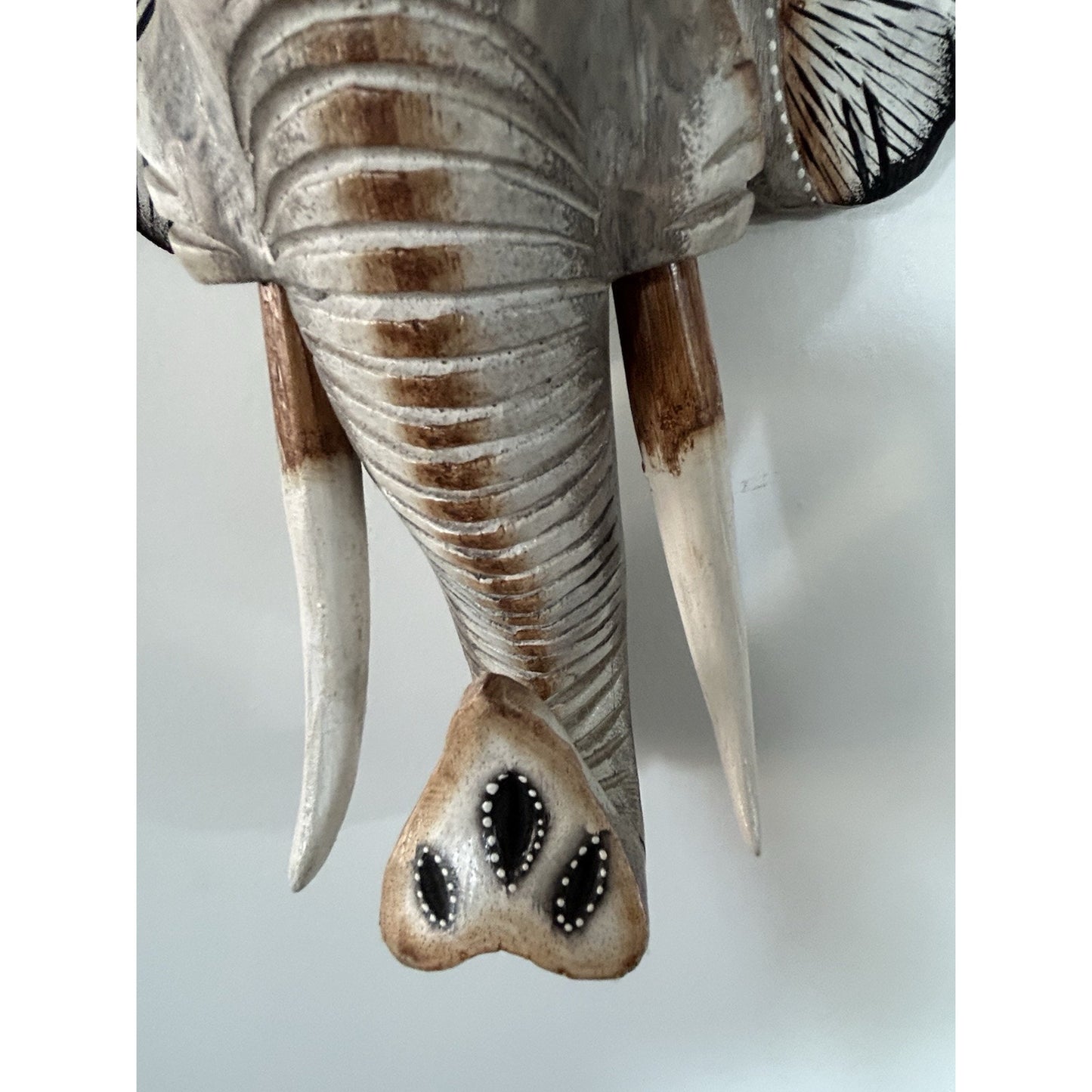 New Hand Carved Wooden Elephant Wall Hanging Costa Rica Jungle Animal Pura Vida