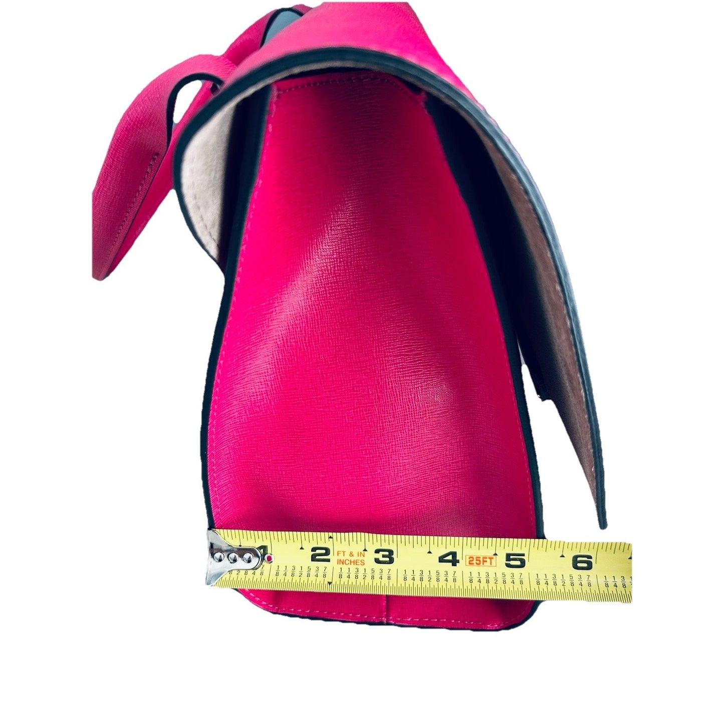 Gianni Chiarini Dua Handbag Hot Pink Leather One Handle Bag Italy Metallic