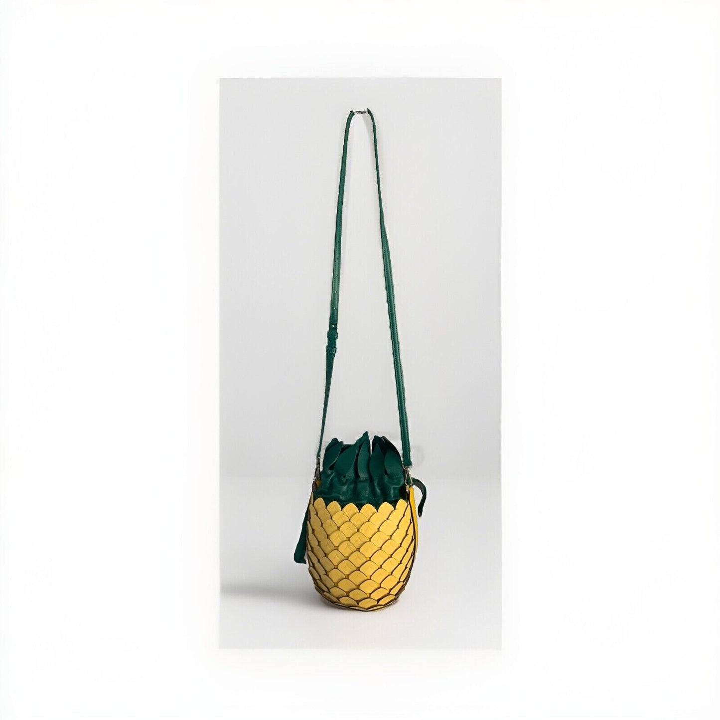 Kate Spade New York Pineapple Crossbody Yellow Green Leather Purse Novelty