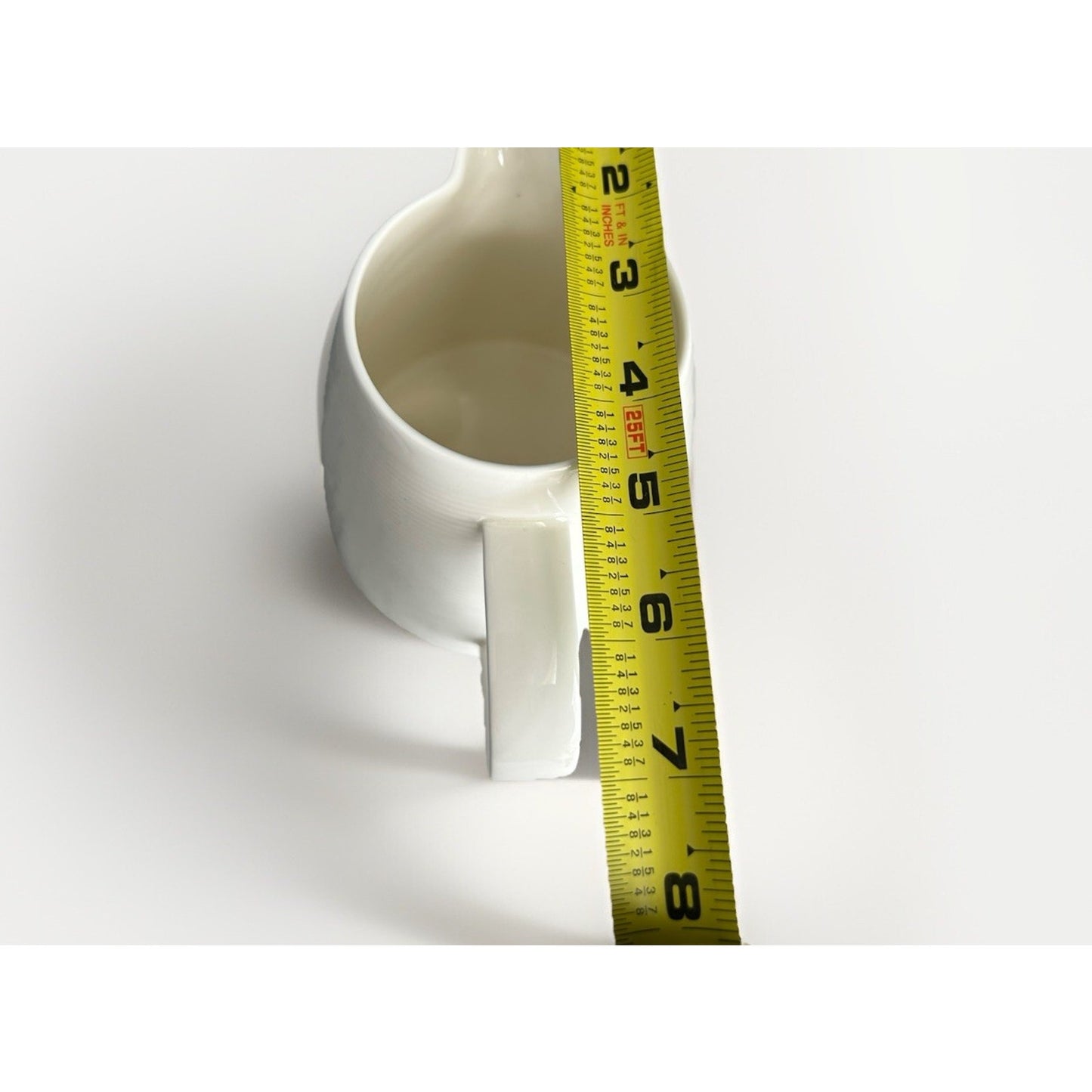 Fairmont Main White Linen Creamer Ceramic Pitcher Lines Off-White Vase Planter
