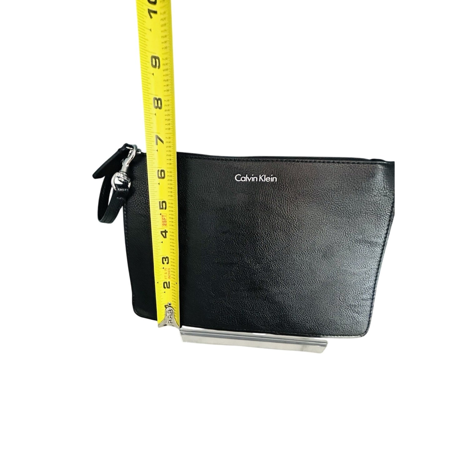 Calvin Klein Solid Black Wristlet Clutch Wedding Prom Vacation Purse Make-up Bag