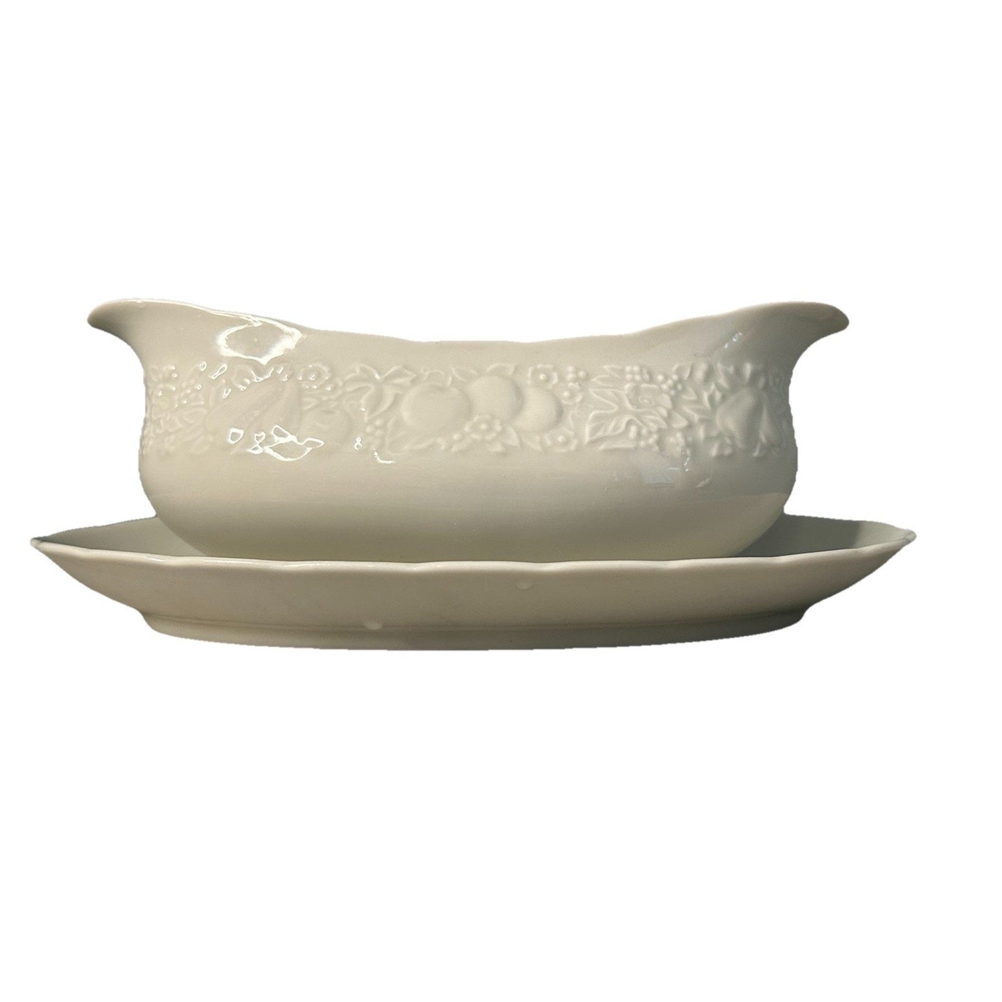 Harmony House Bounty Gravy Boat w/ Attached Underplate Fine China 2516 Japan EUC