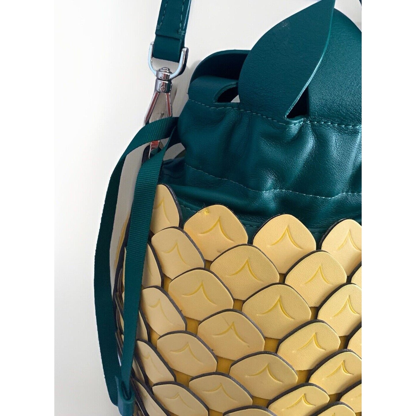Kate Spade New York Pineapple Crossbody Yellow Green Leather Purse Novelty