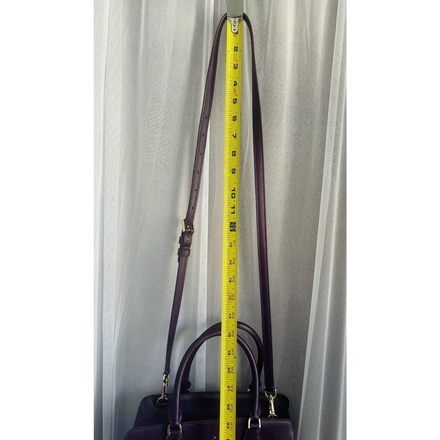 Kate Spade Ripe Plum Madison Saffiano Leather Medium Purple Bag Satchel EUC