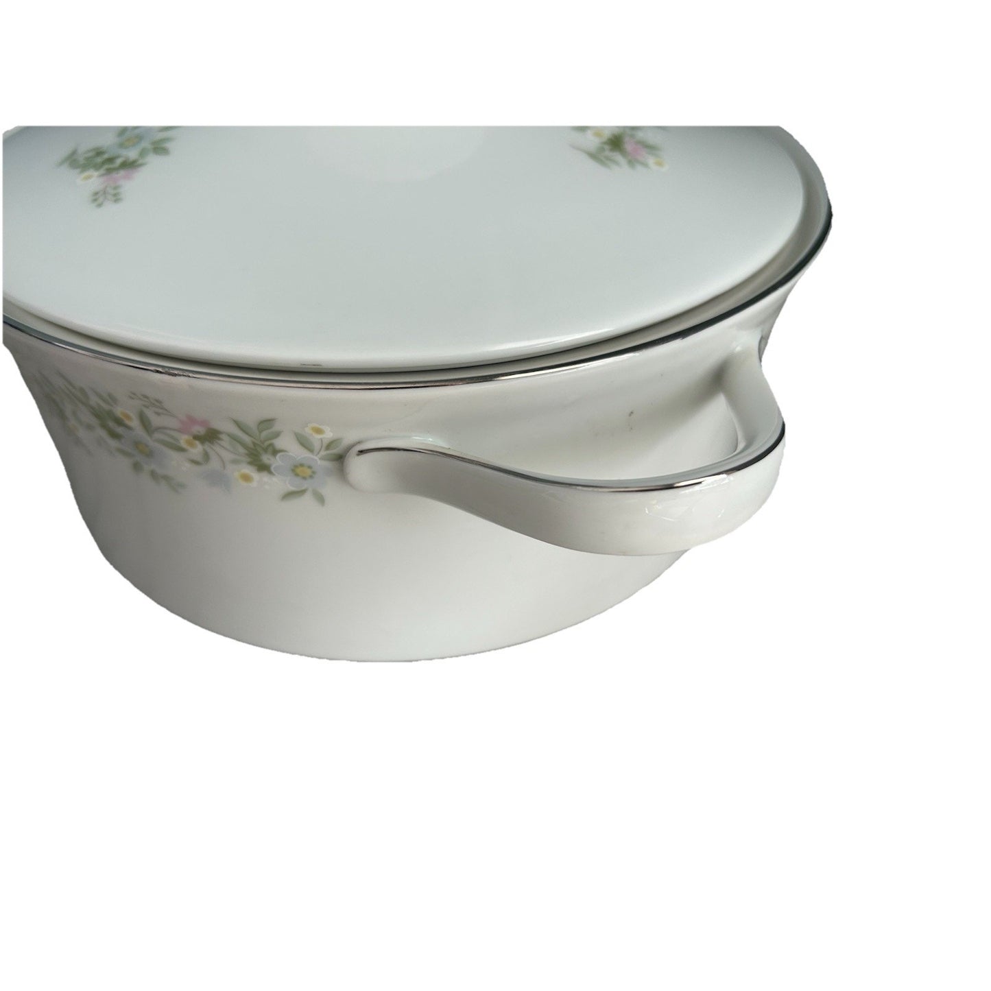 Haviland Forever Spring Covered Vegetable Bowl Casserole Dish 8” Platinum Trim