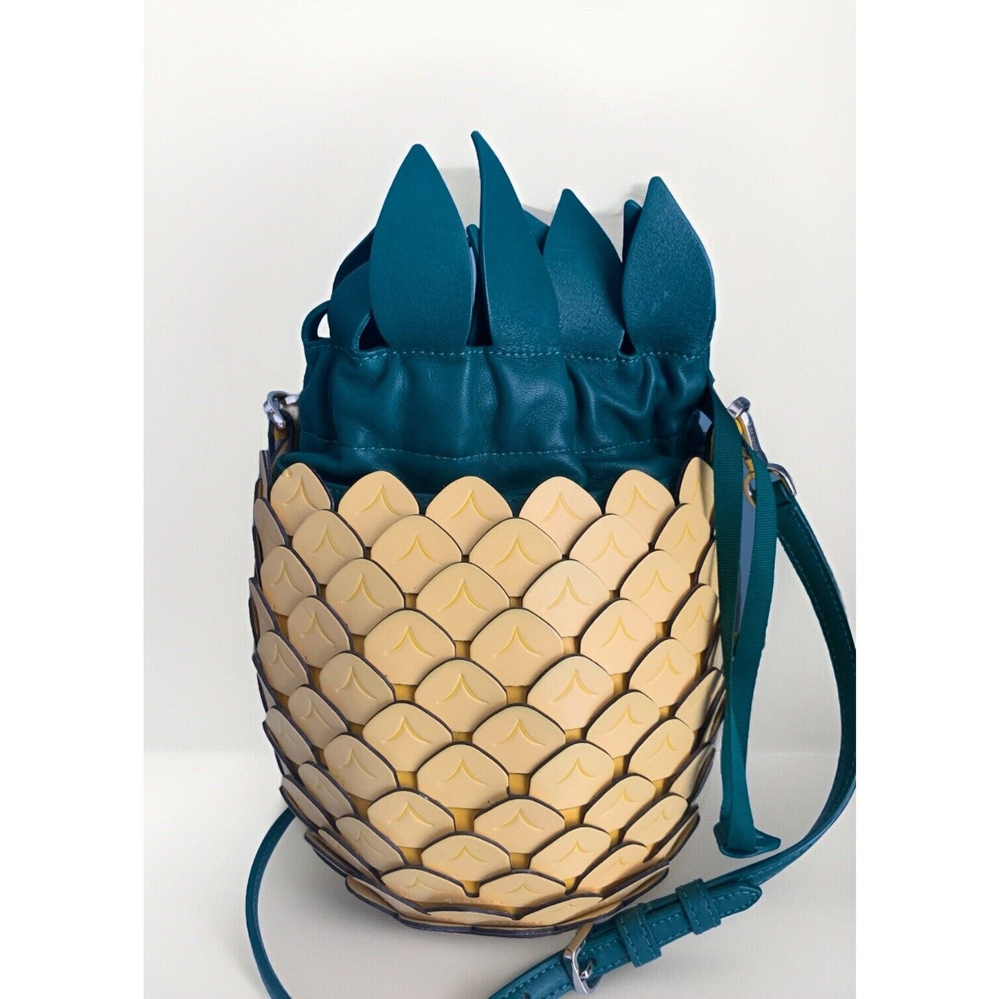 Kate Spade New York Pineapple Crossbody Yellow Green Leather Purse Novelty