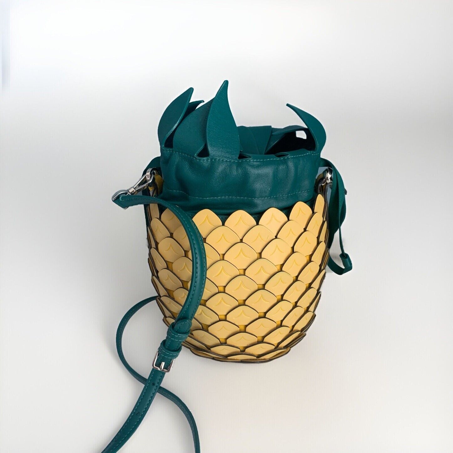 Kate Spade New York Pineapple Crossbody Yellow Green Leather Purse Novelty