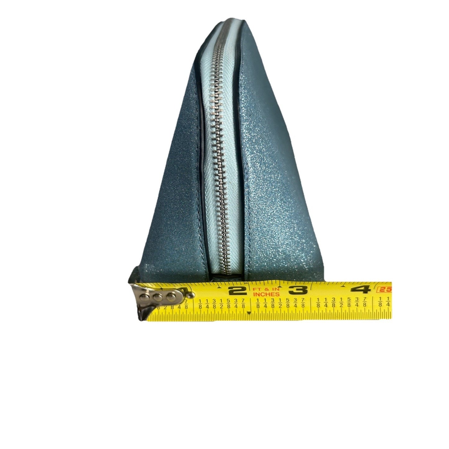 New Kate Spade Blue Tinsel Glitter Cosmetic Bag NWOT Powder Make-up Bathroom