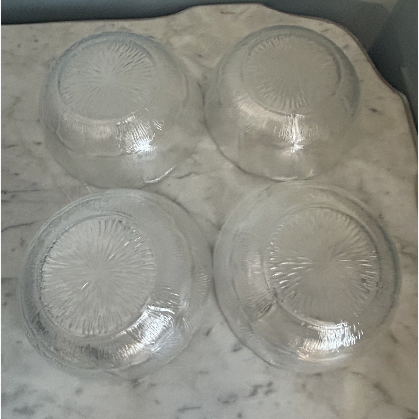 (4) Arcoroc Fleur Small Fruit Dessert Bowls 4.75” Berry Bowl Flower Clear Glass