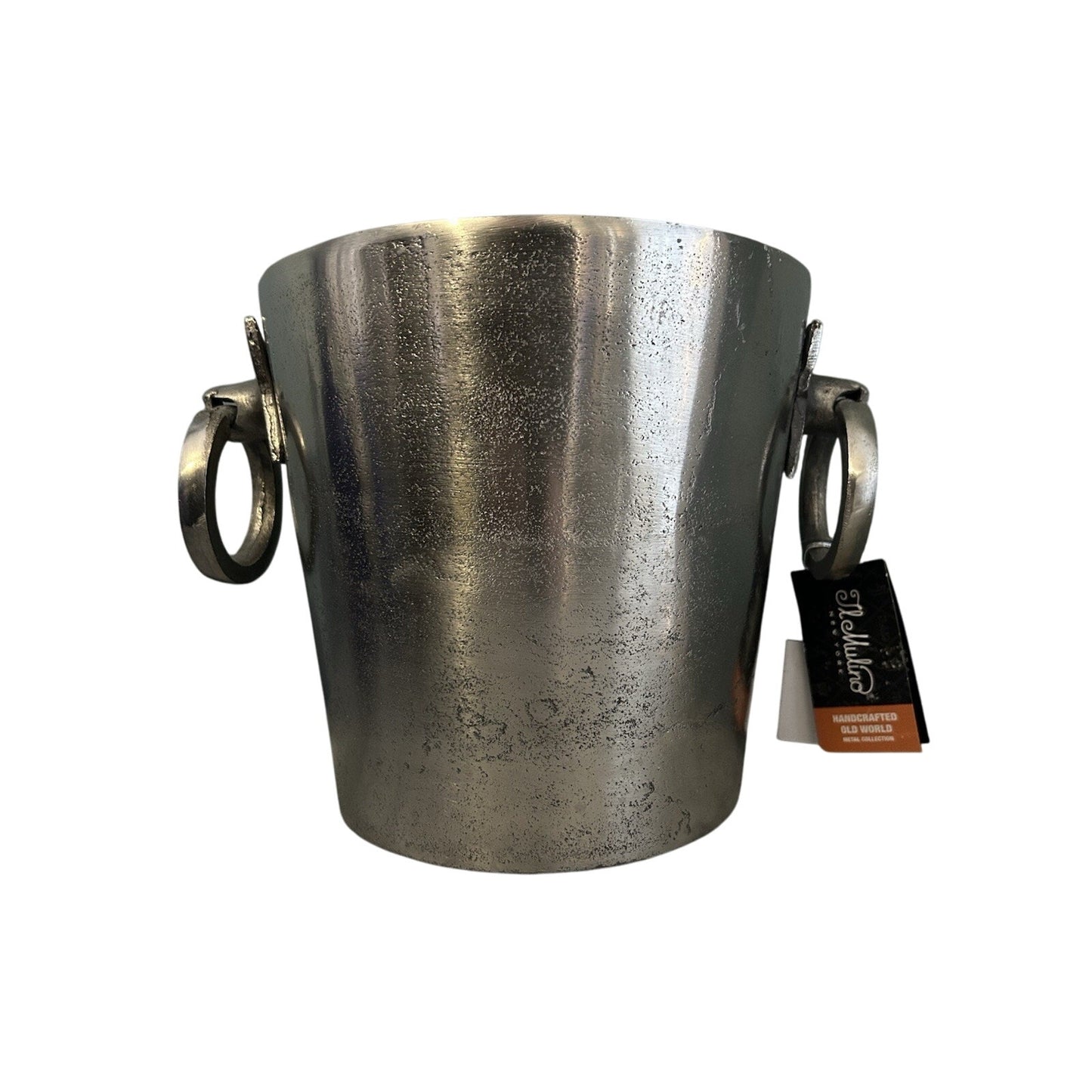 New Champagne Bucket Handcrafted Cast Aluminum Il Mulino Handles Silver Ice