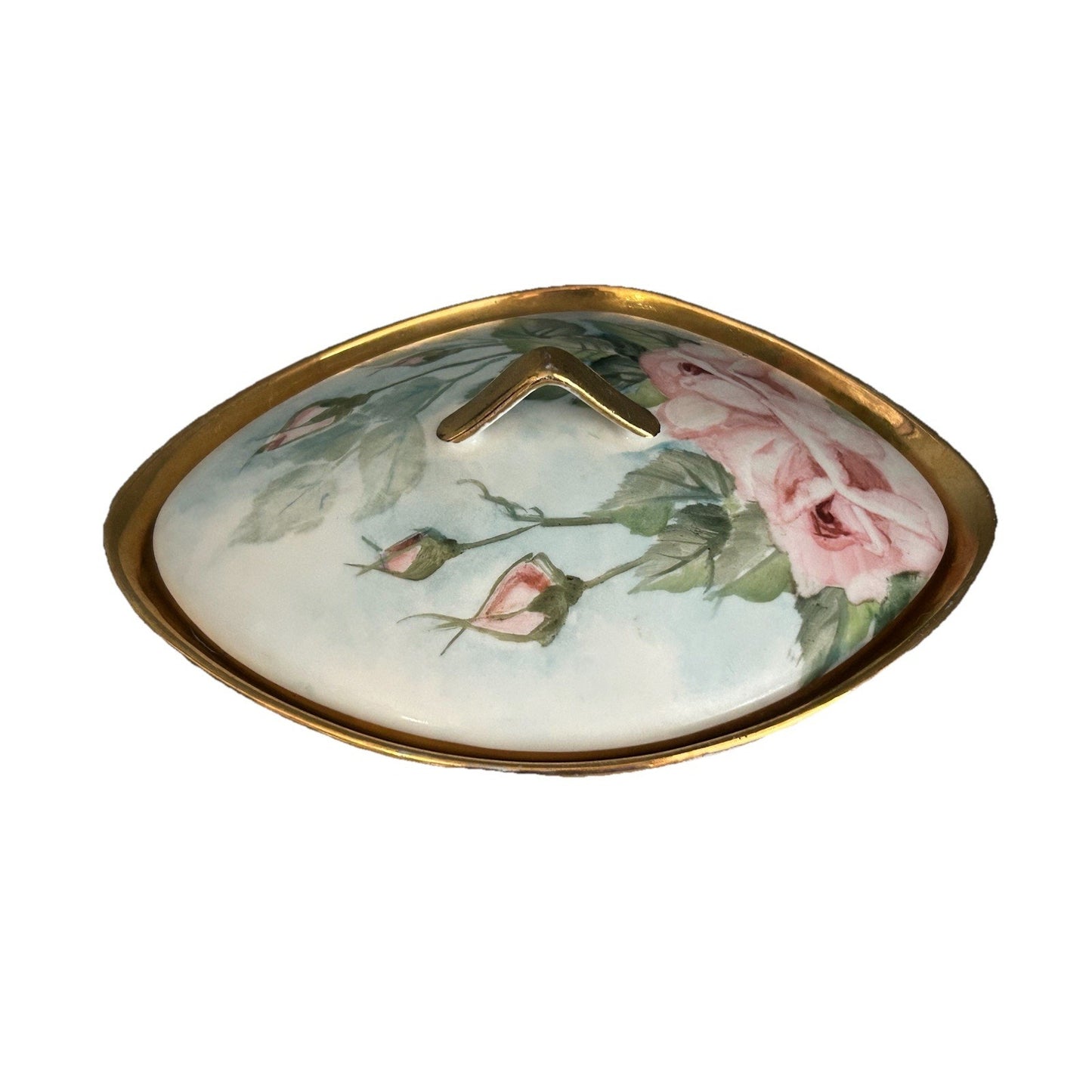 Bareuther Bavaria Lidded Dish Porcelain Germany Hand Painted Signed Foust 1959