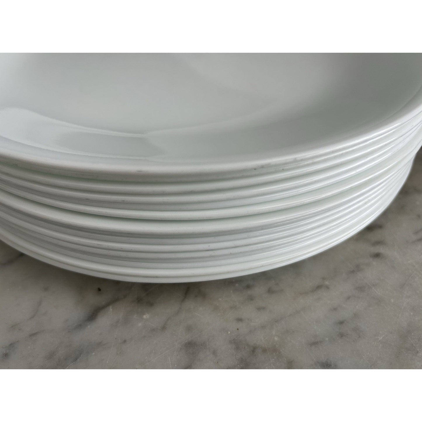 (16) Corelle Winter Frost Dinner Plates All White 10 1/4" Corning Plate